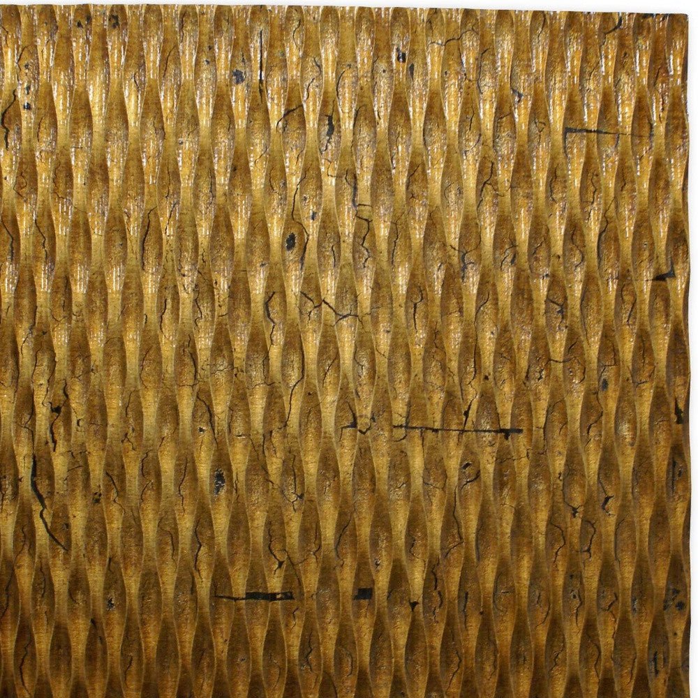 1 X 24 X 24 Gold Metallic Ridge - Wall Art Wood Wall Art - Tuesday Morning-Wall Art