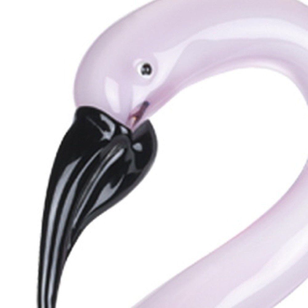 13 Mouth Blown Pink Flamingo Art Glass - Tuesday Morning-Sculptures