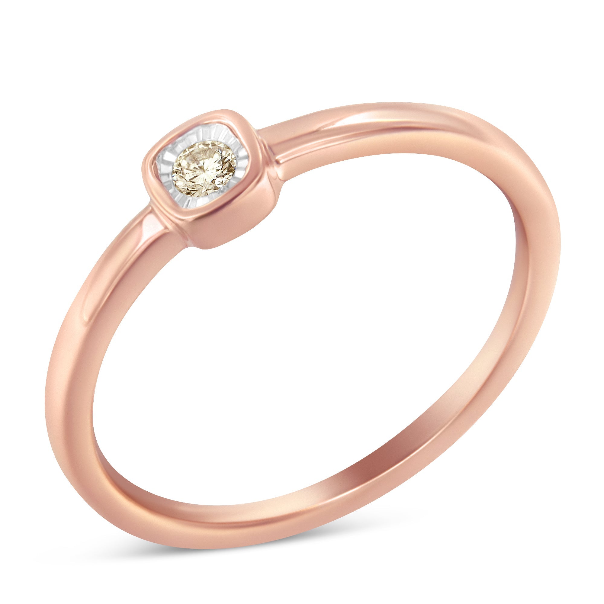 14K-Rose-Gold-Plated-.925-Sterling-Silver-1/20-Carat-Diamond-Square-Cushion-Shaped-Miracle-Set-Petite-Fashion-Promise-Ring-(J-K-Color,-I1-I2-Clarity)-Size-6-Rings