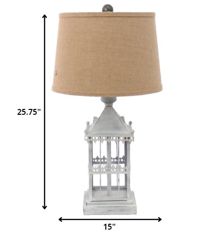 15 X 12 X 25.75 Gray Country Cottage Castle - Table Lamp - Tuesday Morning-Table Lamps