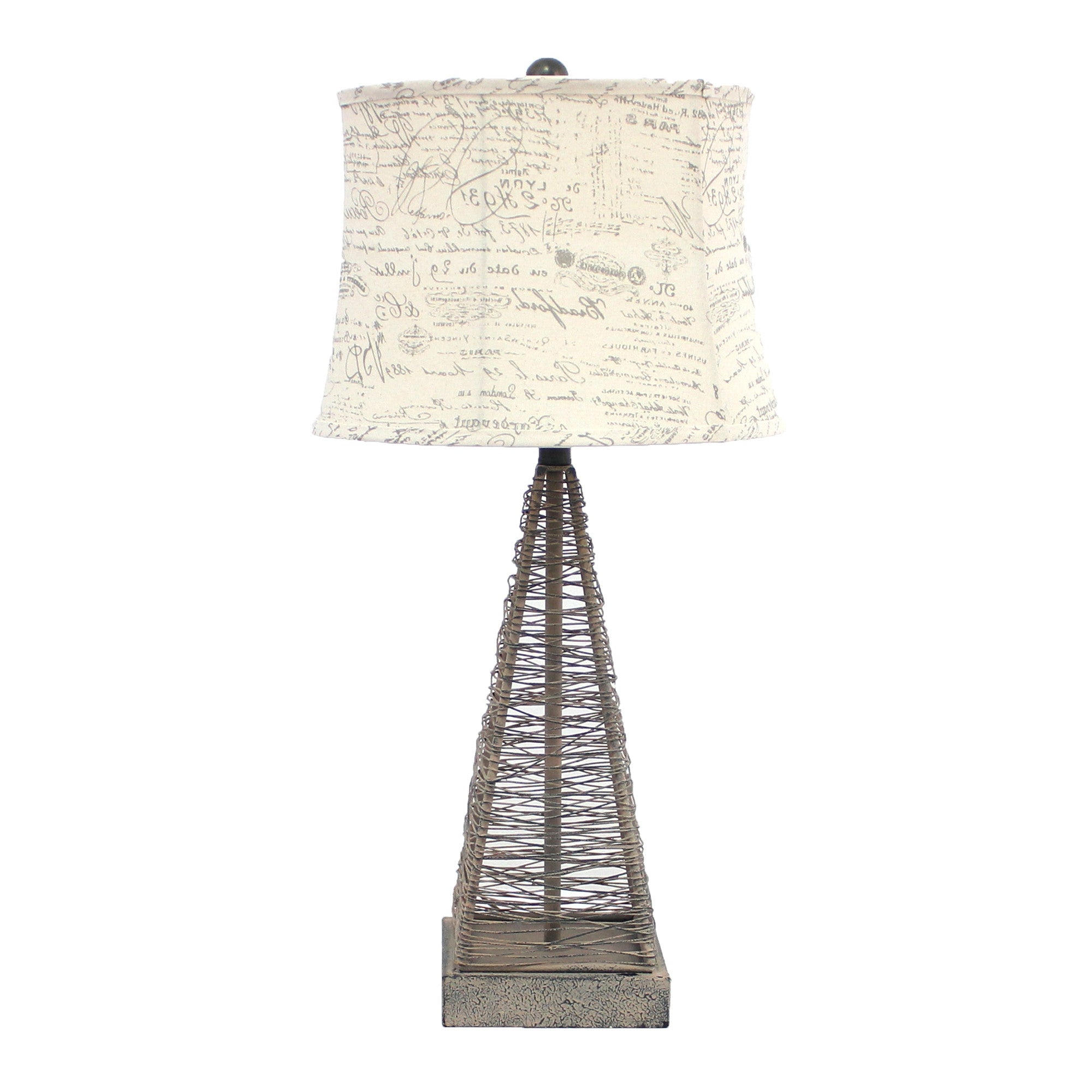 15 X 13 X 28.5 Tan Industrial Metal With Gentle Linen Shade - Table Lamp - Tuesday Morning-Table Lamps