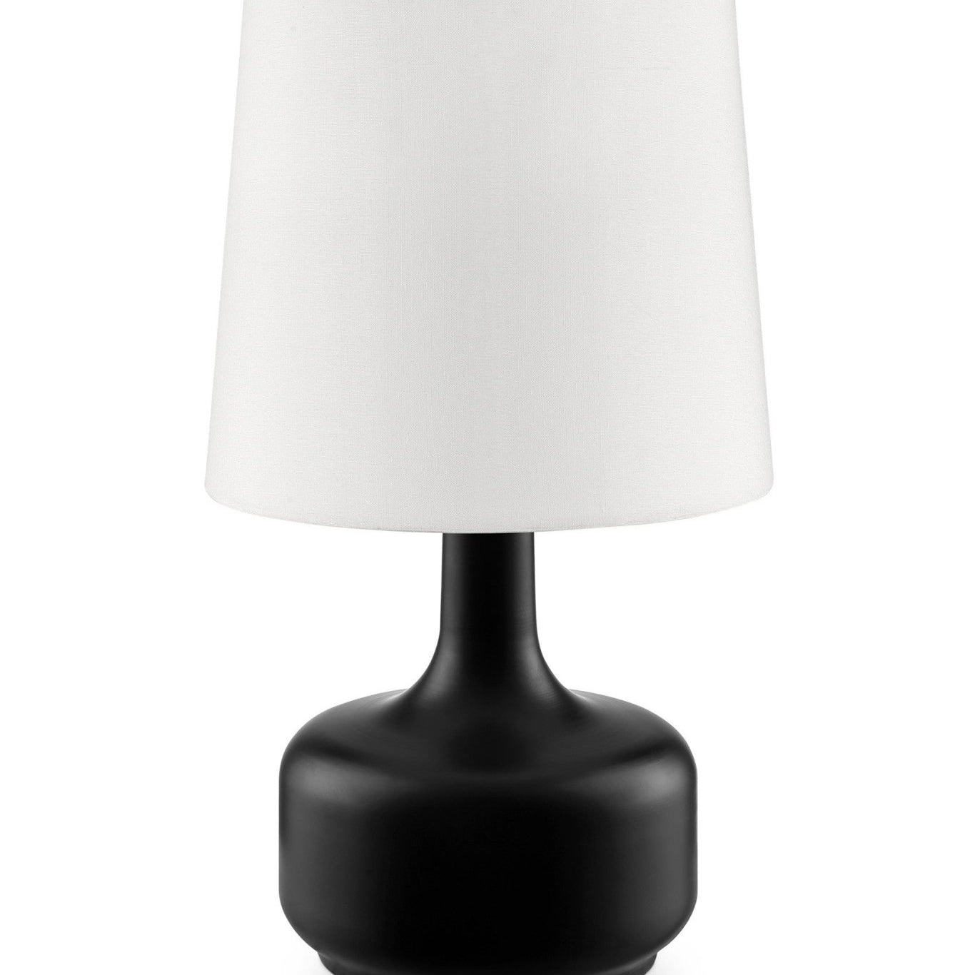 17" Black Metal Bedside Table Lamp With White Shade - Tuesday Morning-Table Lamps