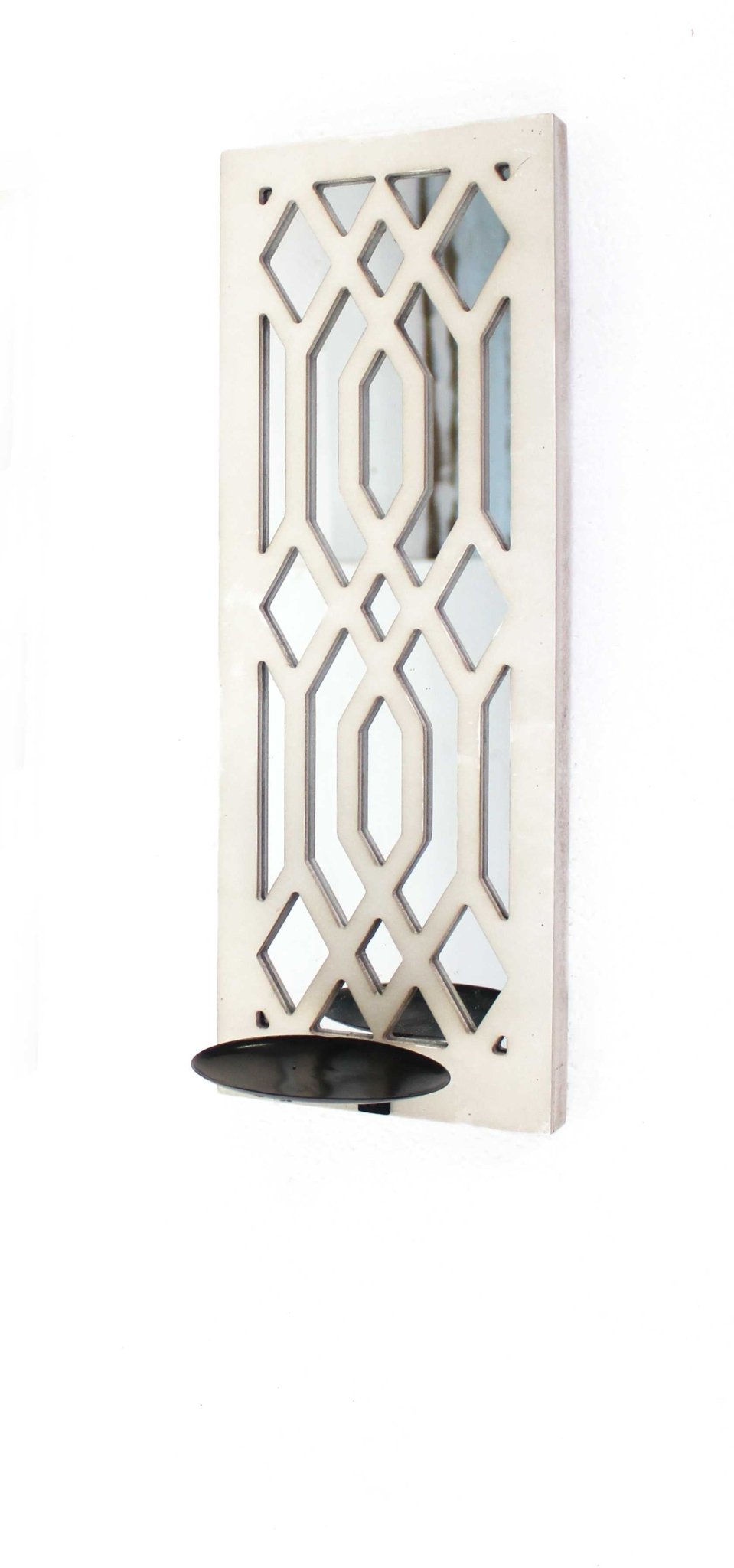 17.25 X 5.25 X 6.25 White Wooden Cross - Candle Holder Sconce - Tuesday Morning-Candle Holders