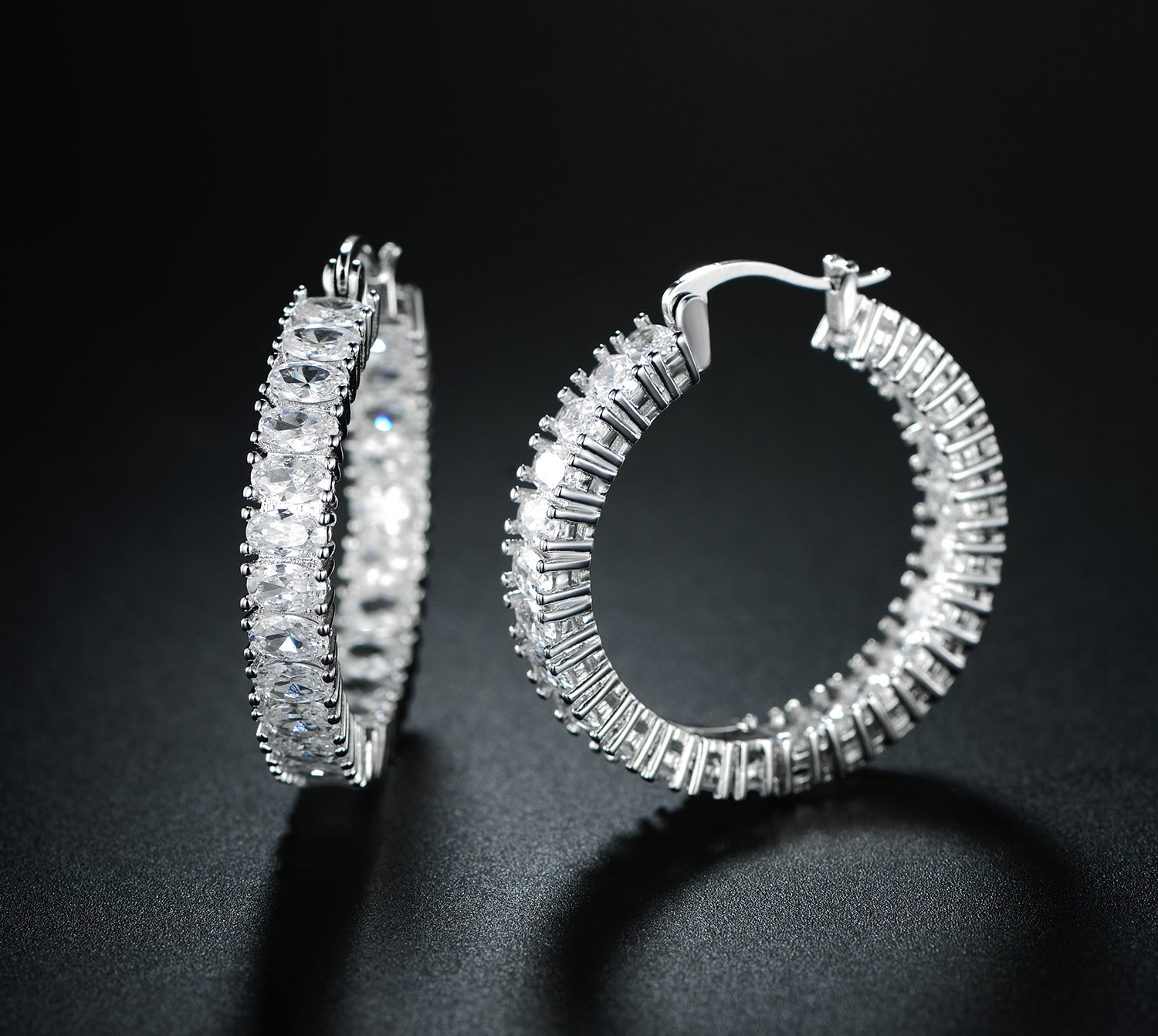 18k-White-Gold-Crystal-Eternity-Hoop-Earring-Earrings