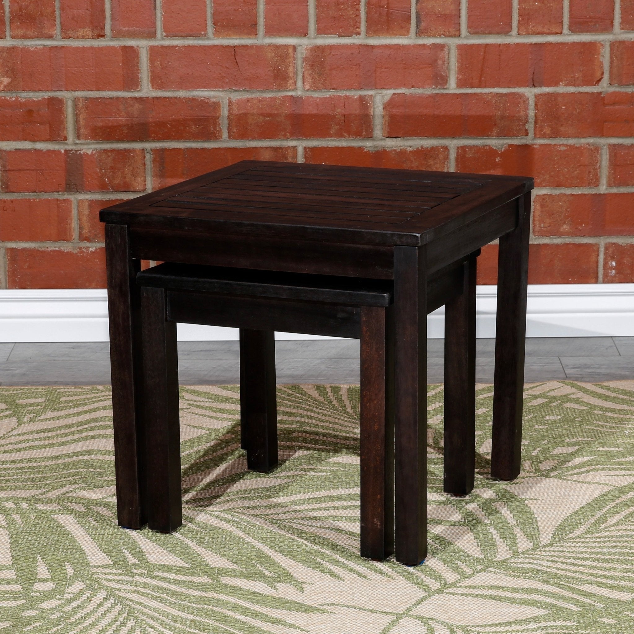 2-piece Outdoor Nesting Table Set, Espresso - Tuesday Morning-Tables