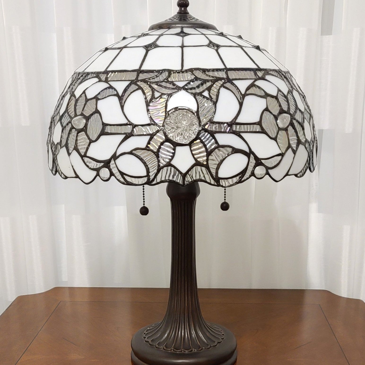 23" Stained Glass Two Light Jeweled Vintage Accent Table Lamp - Tuesday Morning-Table Lamps