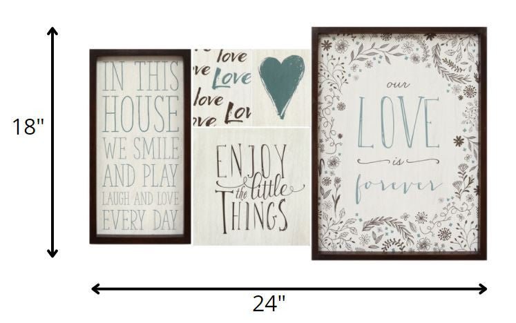 24 X 1 X 18 5Pcs Multi-Color Love Is Forever Wall Art - Tuesday Morning-Wall Art
