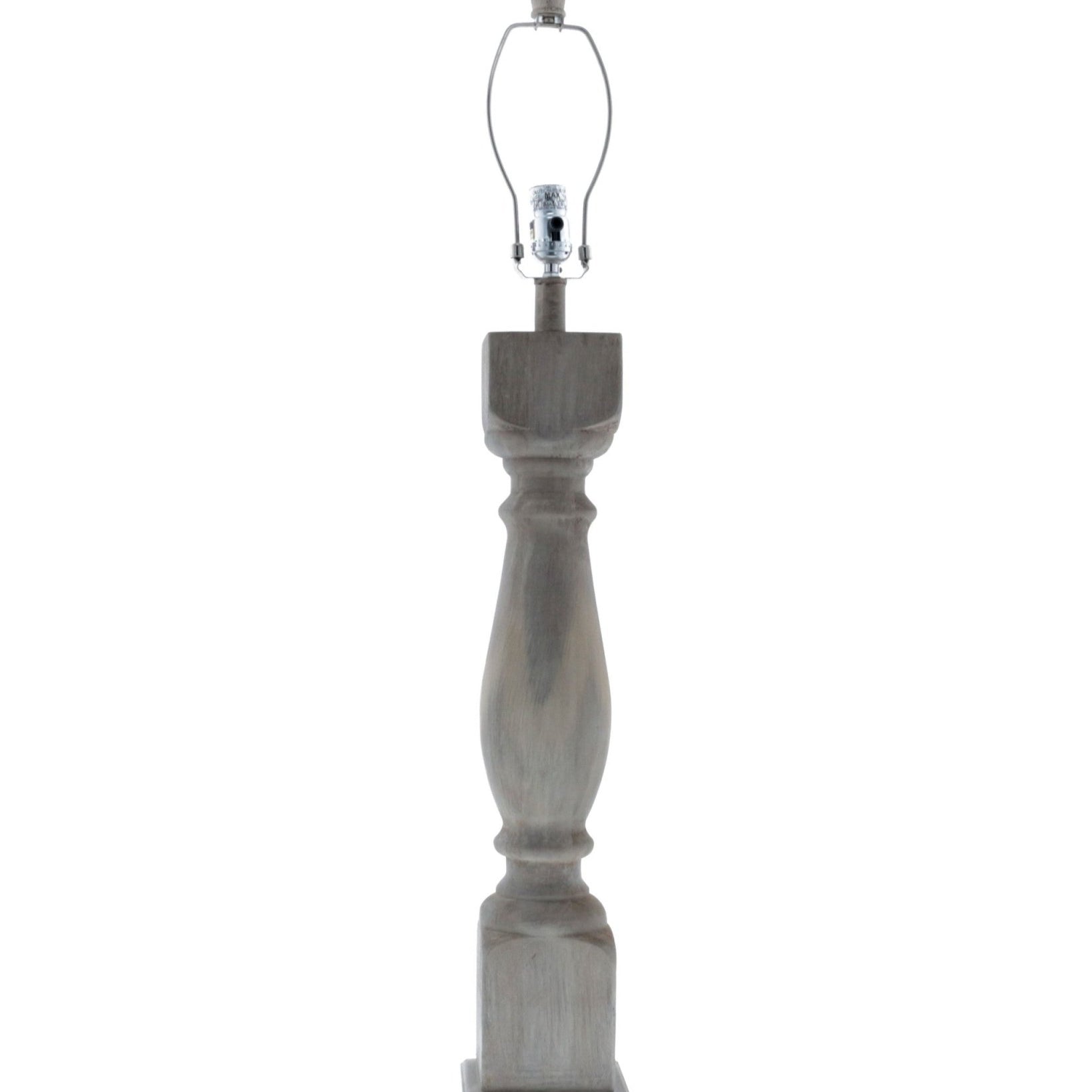 40" Rustic Washed Gray Standard Table Lamp With Beige And Green Duck Empire Shade - Tuesday Morning-Table Lamps