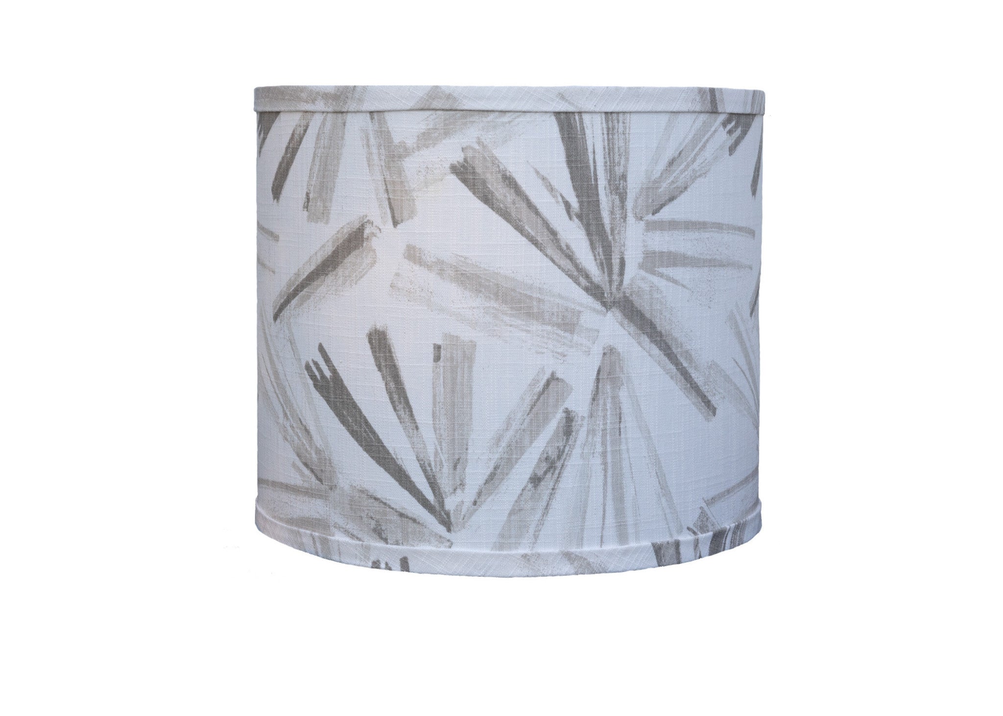 40" Rustic Washed Gray Table Lamp With White And Grey Abstract Drum Shade - Tuesday Morning-Table Lamps