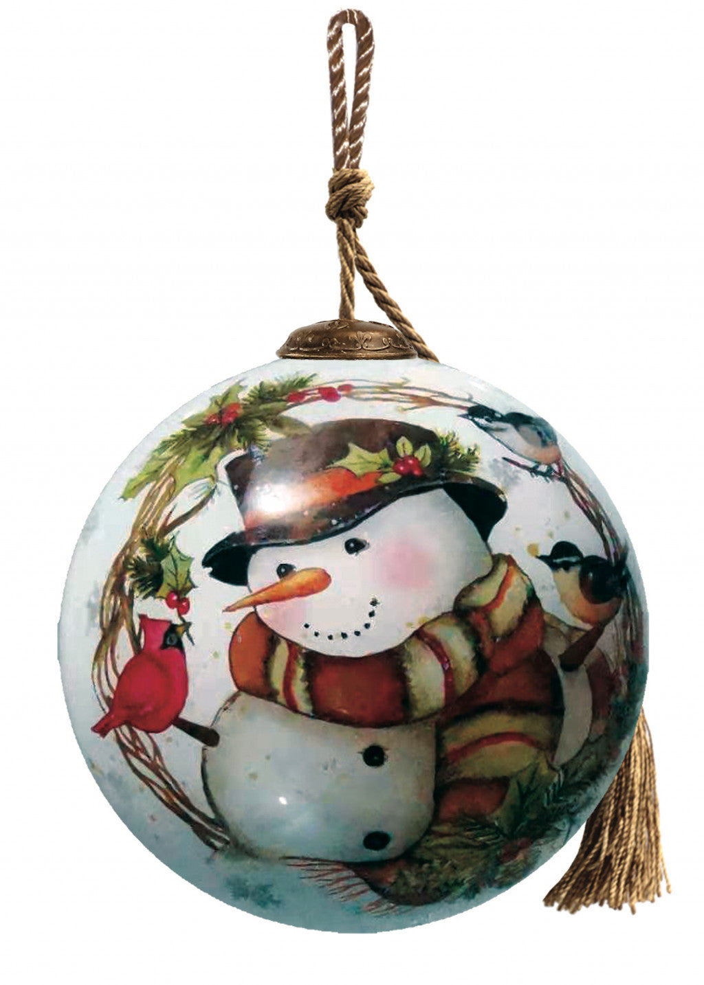 Winter-Wreath-Forest-Snowman-Hand-Painted-Mouth-Blown-Glass-Ornament-Christmas-Ornaments