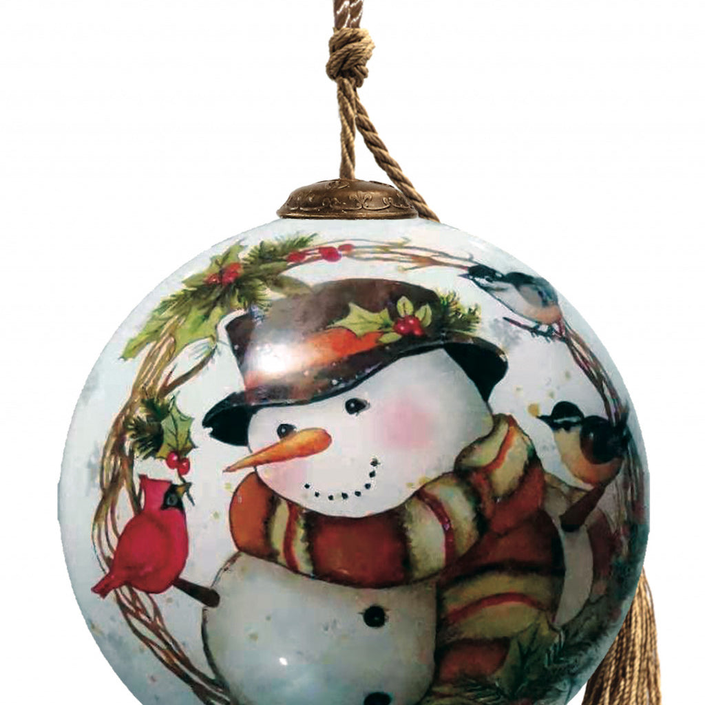 Winter-Wreath-Forest-Snowman-Hand-Painted-Mouth-Blown-Glass-Ornament-Christmas-Ornaments