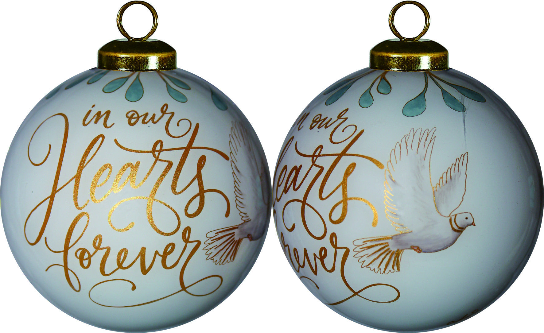 White-and-Gold-In-Our-Hearts-Forever-Hand-Painted-Mouth-Blown-Glass-Ornament-Christmas-Ornaments