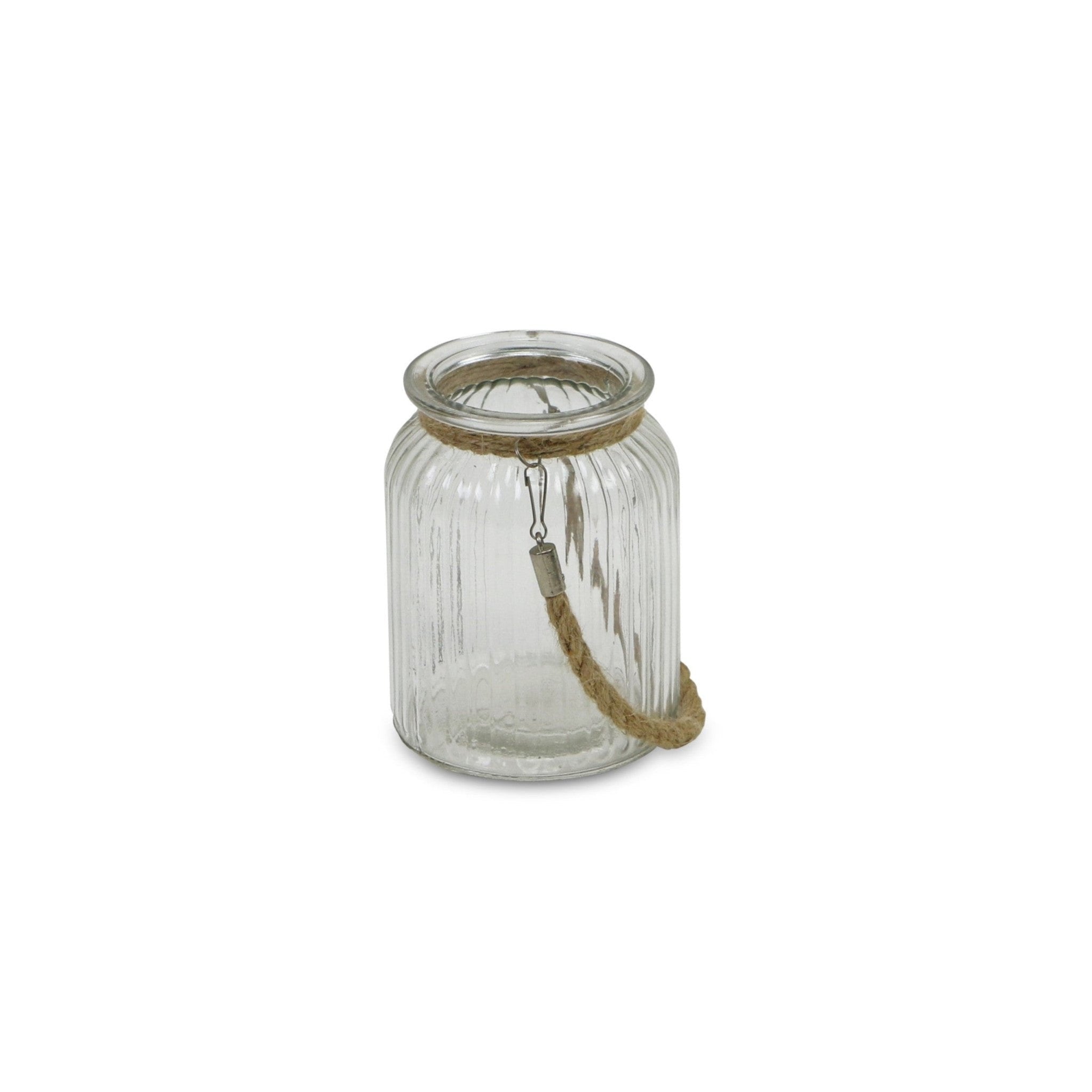 5.75" Clear Brown Glass Jar with Rope - Tuesday Morning-Sculptures