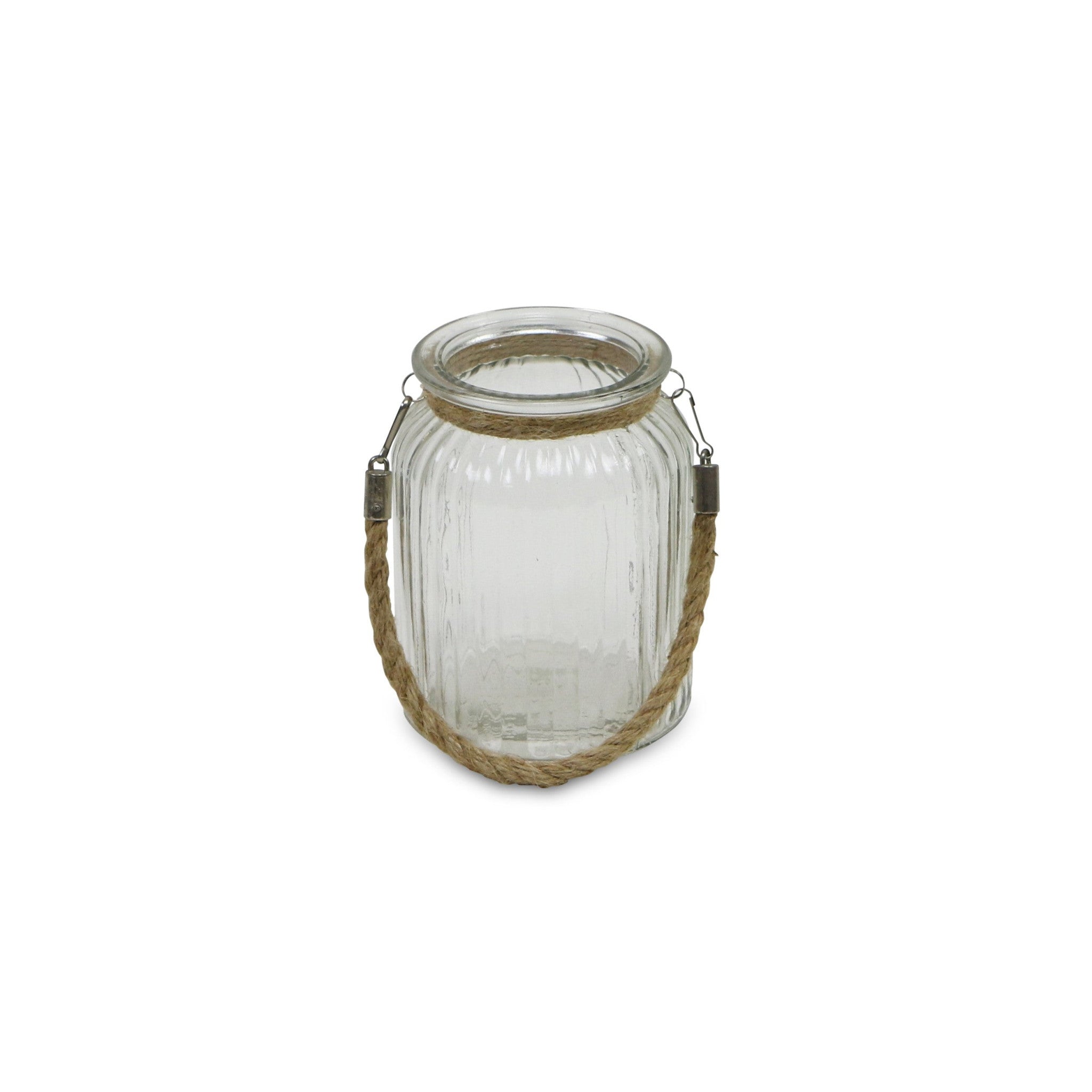 5.75" Clear Brown Glass Jar with Rope - Tuesday Morning-Sculptures