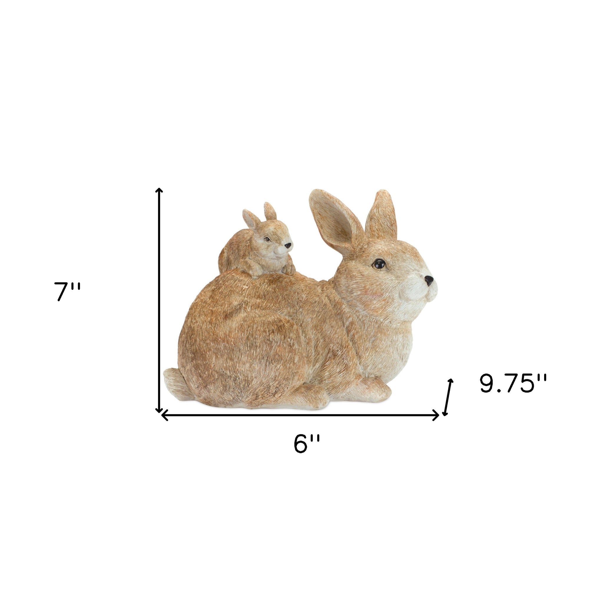 7" Brown and White Polyresin Rabbit Figurine - Tuesday Morning-Sculptures