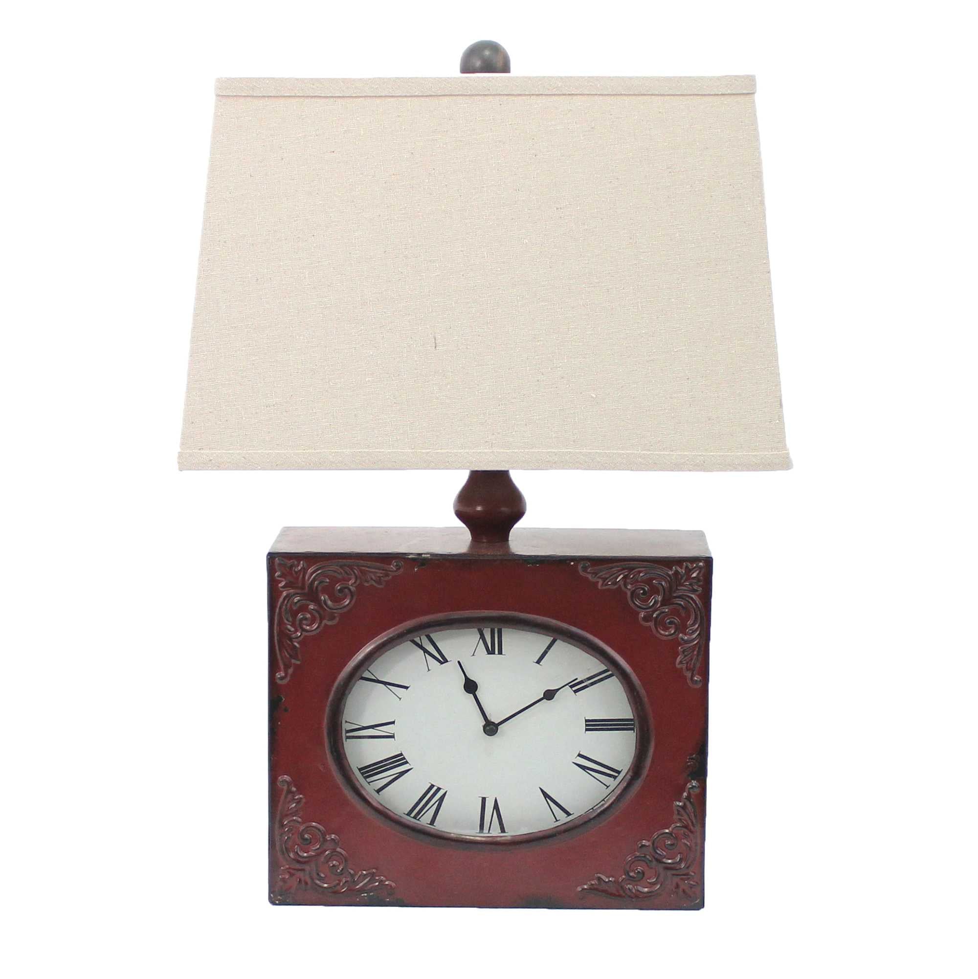 7-X-7-X-22-Red-Vintage-Metal-Clock-Base-Table-Lamp-Table-Lamps