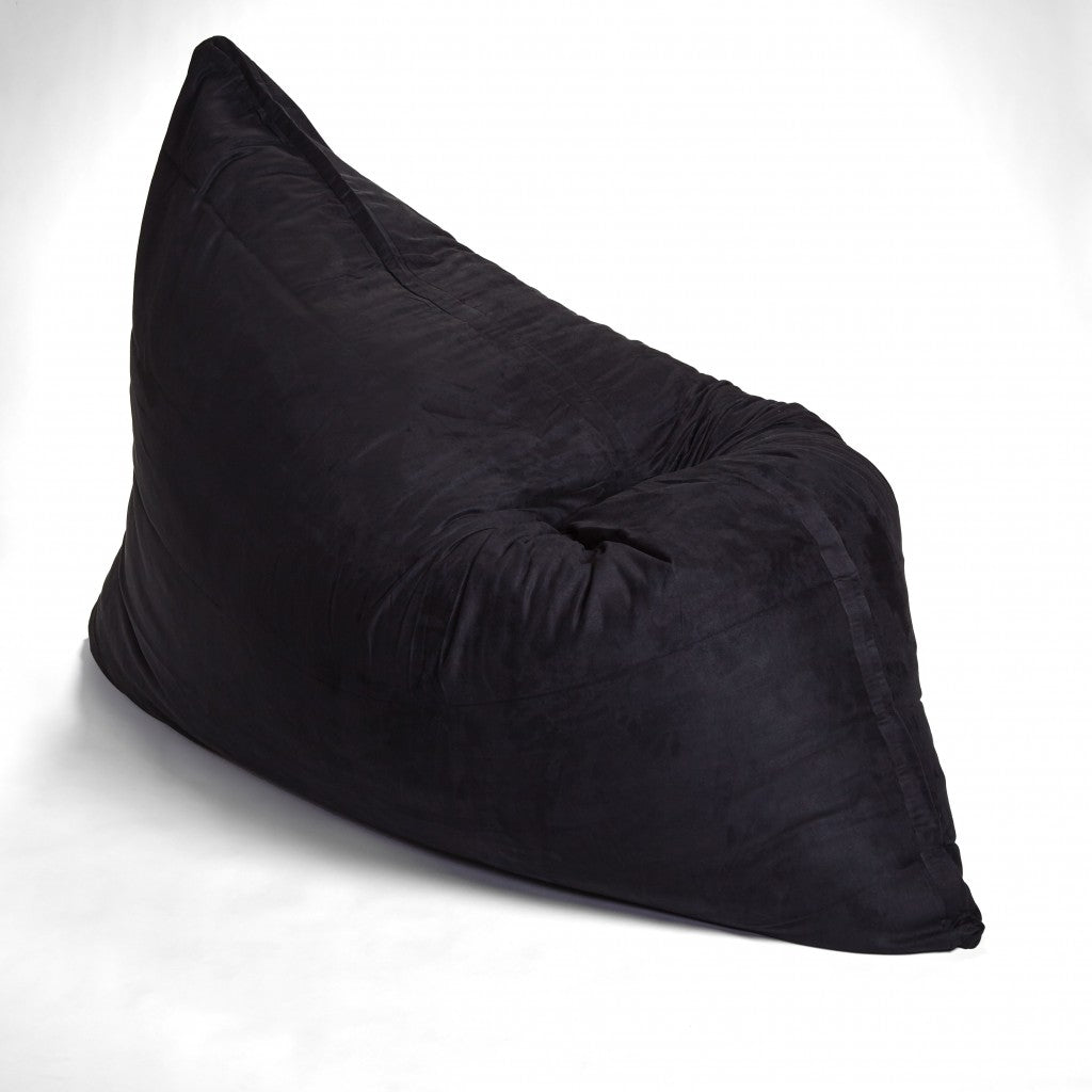 78" x 58" Black Faux Fur Sofa Sack Bean Bag Lounger - Tuesday Morning-Floor Chairs