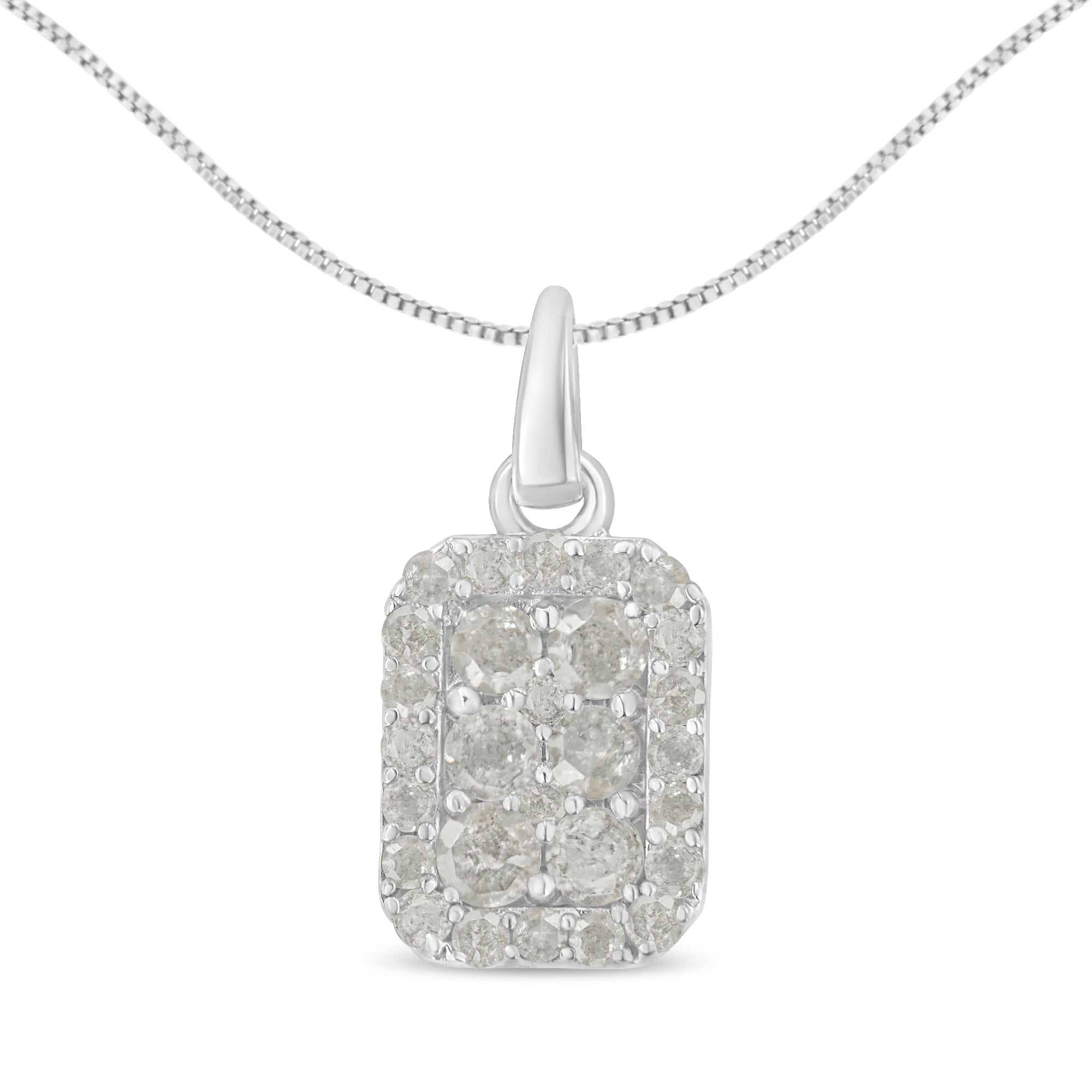 .925-Sterling-Silver-1-Cttw-Diamond-Block-Pendant-Necklace-(I-J,-I3-Promo)-Pendants-&-Charms