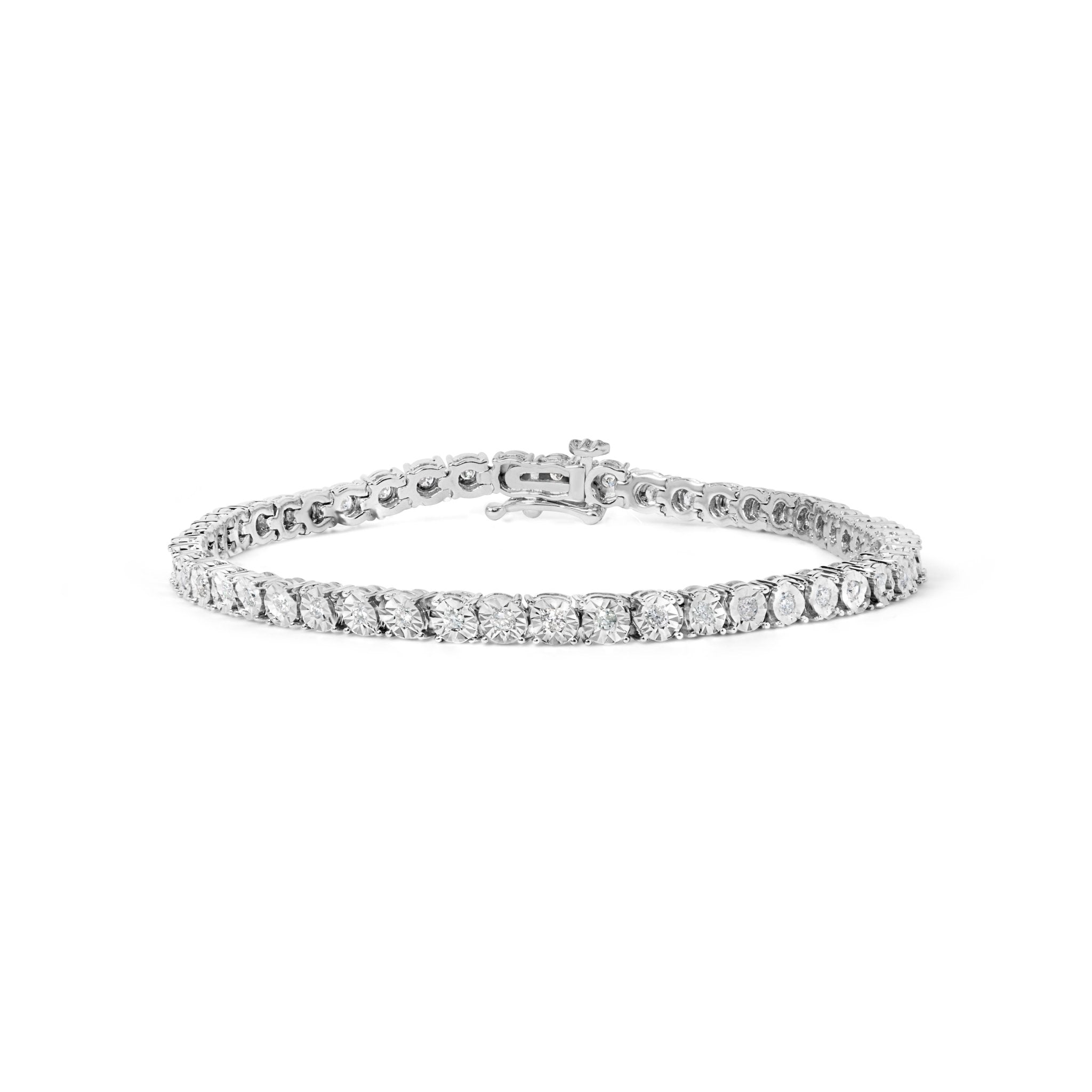 .925 Sterling Silver 1.0 Cttw Diamond Miracle Tennis Bracelet (I-J Color, I3 Clarity) - 7