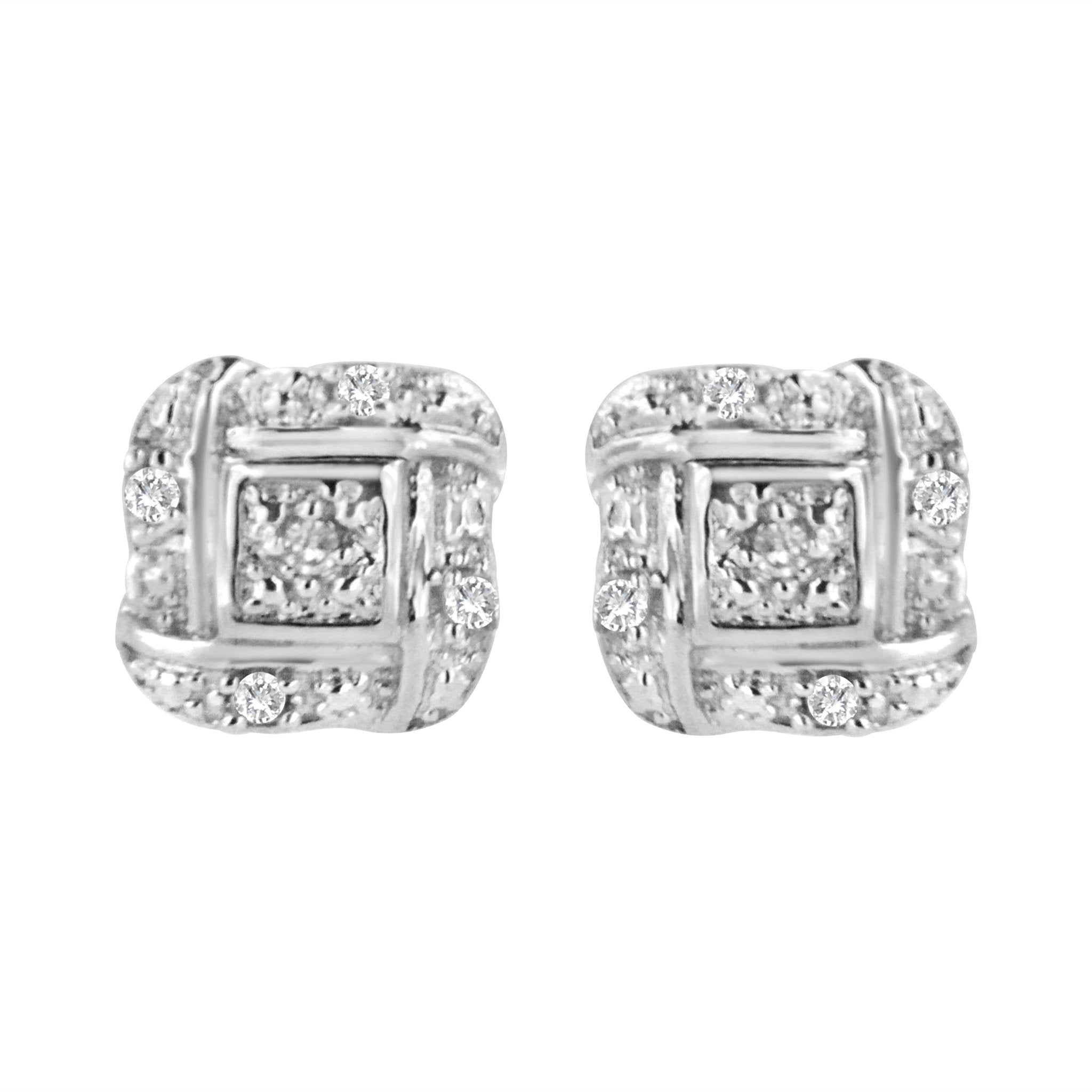 .925-Sterling-Silver-Round-Cut-Diamond-Accent-Swirl-Square-Knot-Stud-Earrings-(H-I-Color,-I2-I3-Clarity)-Earrings