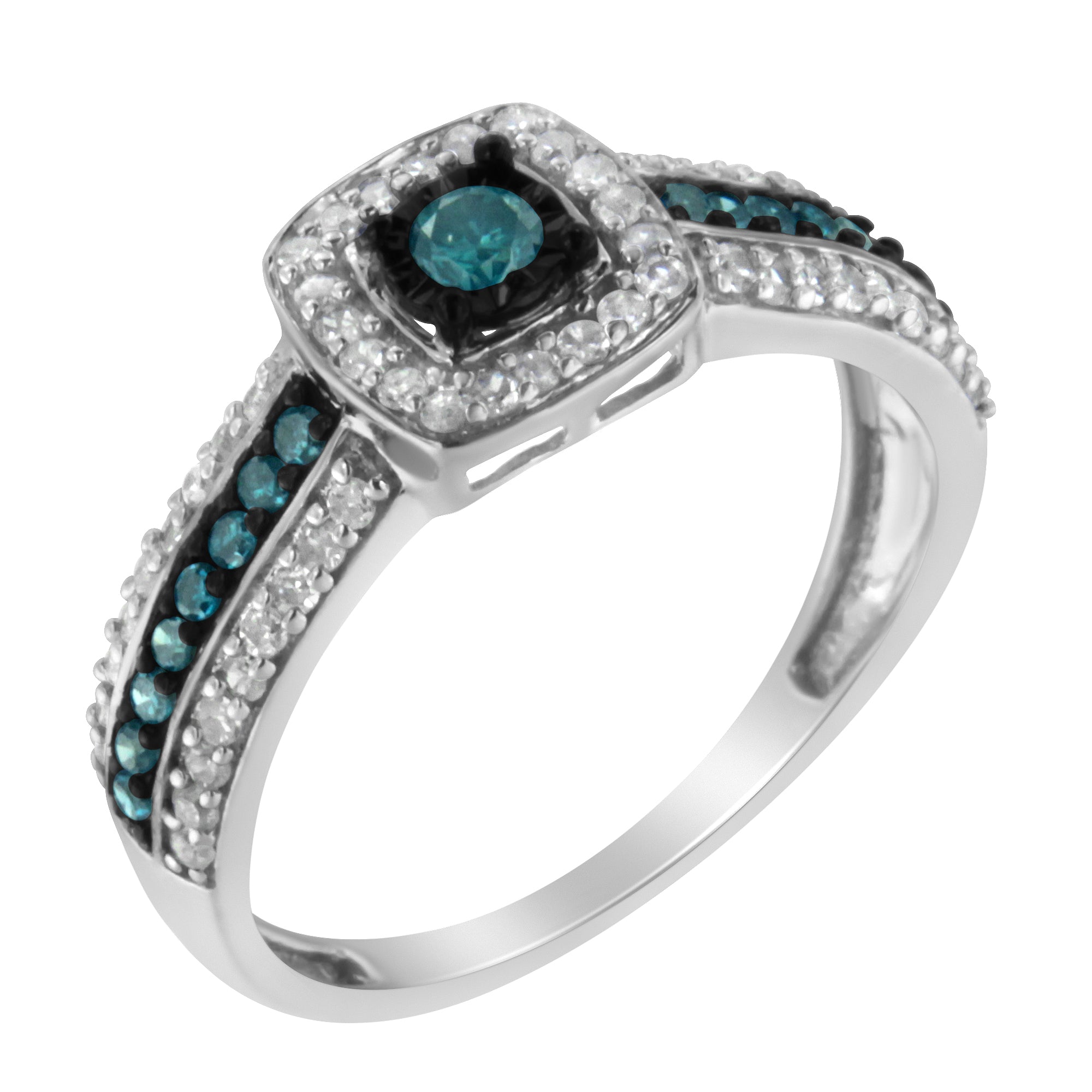 .925-Sterling-Silver-Treated-Blue-Miracle-Set-Diamond-Engagement-Ring-(1/2-Cttw,-J-K-Color,-I1-I2-Clarity)-Size-6-Rings
