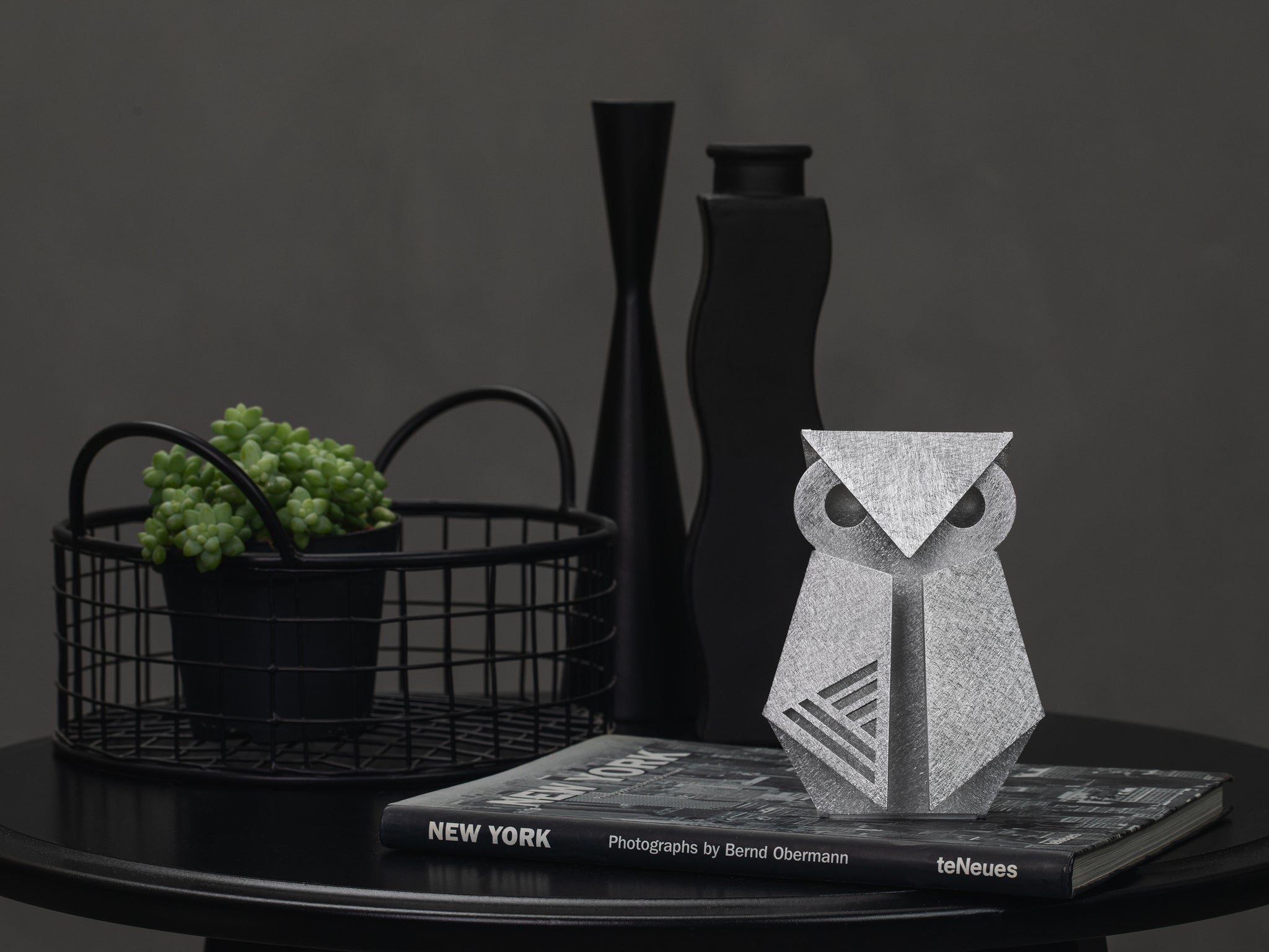 Aluminum Owl Origami Geometric Sculpture - Tuesday Morning-Sculptures