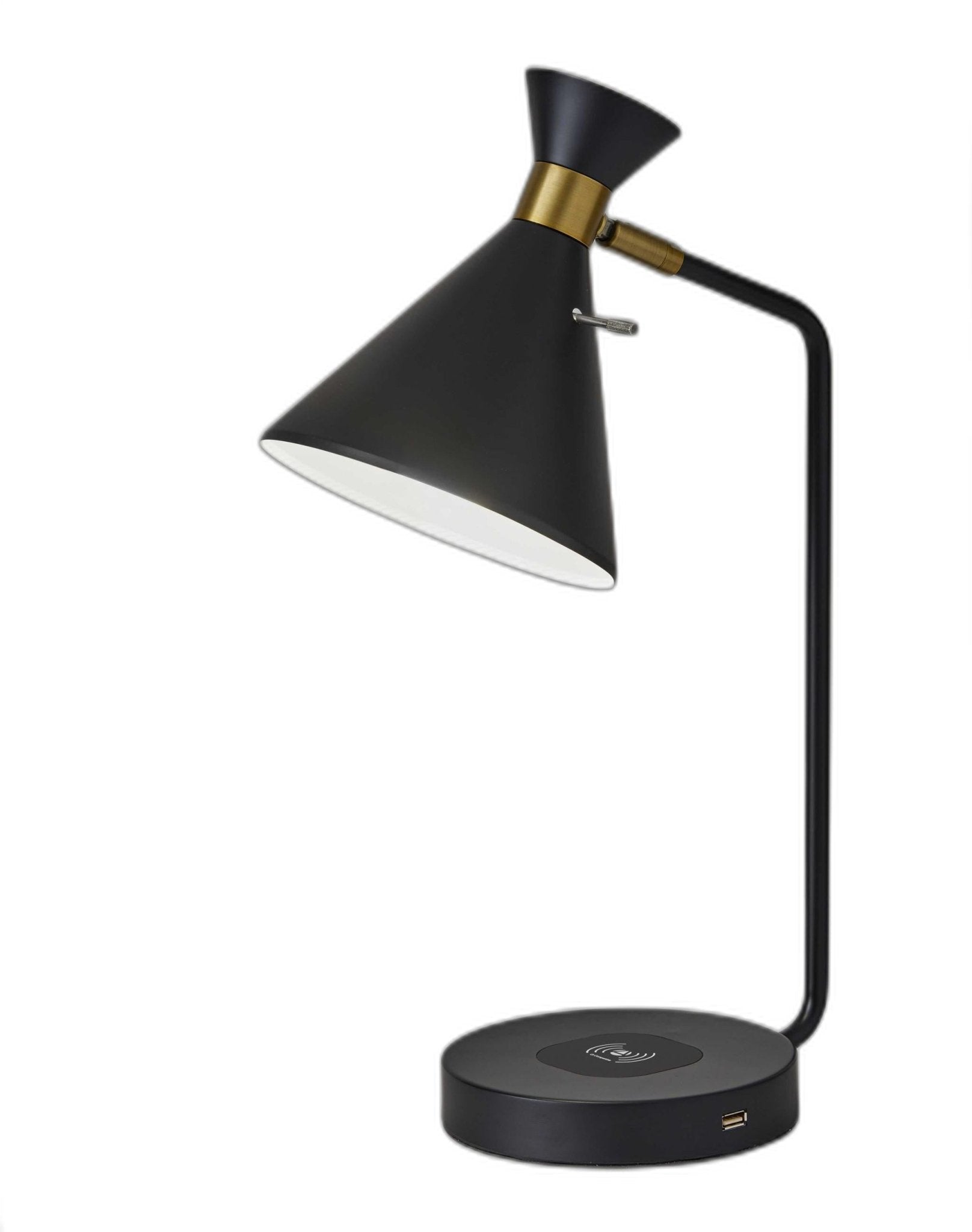 Asymmetrical Diabolo Black Metal Desk Lamp - Tuesday Morning-Table Lamps