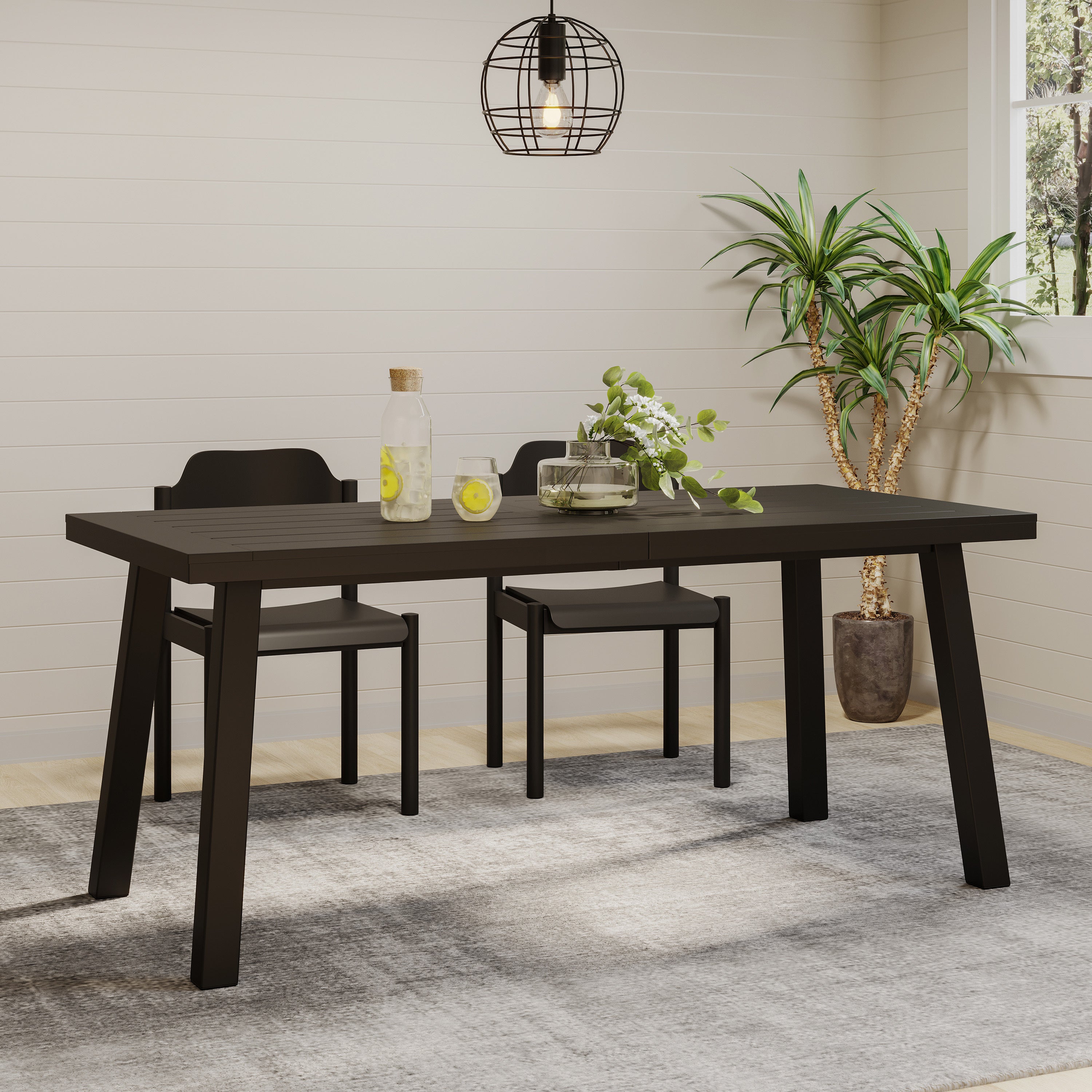 Tm-Home-Acacia-Dining-Table,-Black-Kitchen-&-Dining-Room-Tables