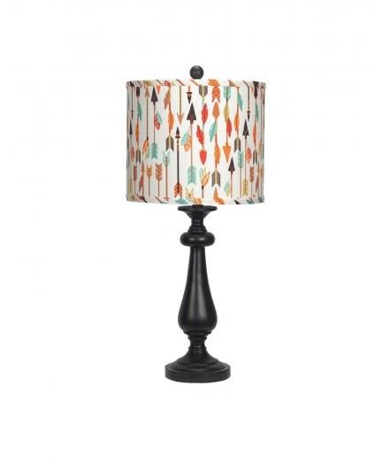 Black-Candlestick-Multi-Color-Tribal-Arrows-Shade-Table-Lamp-Table-Lamps
