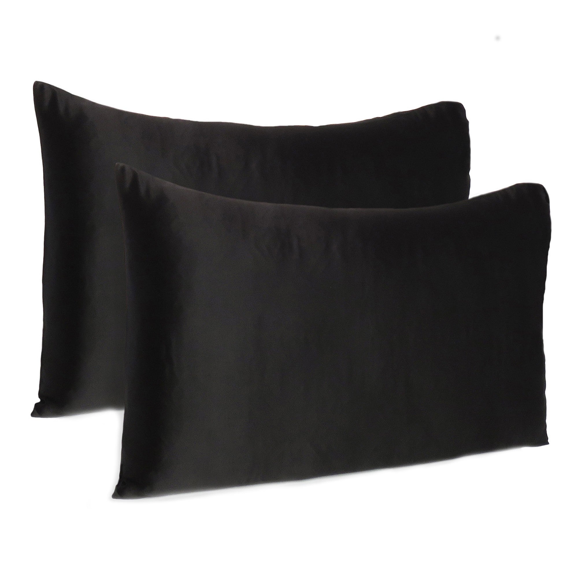 Black-Dreamy-Set-Of-2-Silky-Satin-Queen-Pillowcases-Pillowcases