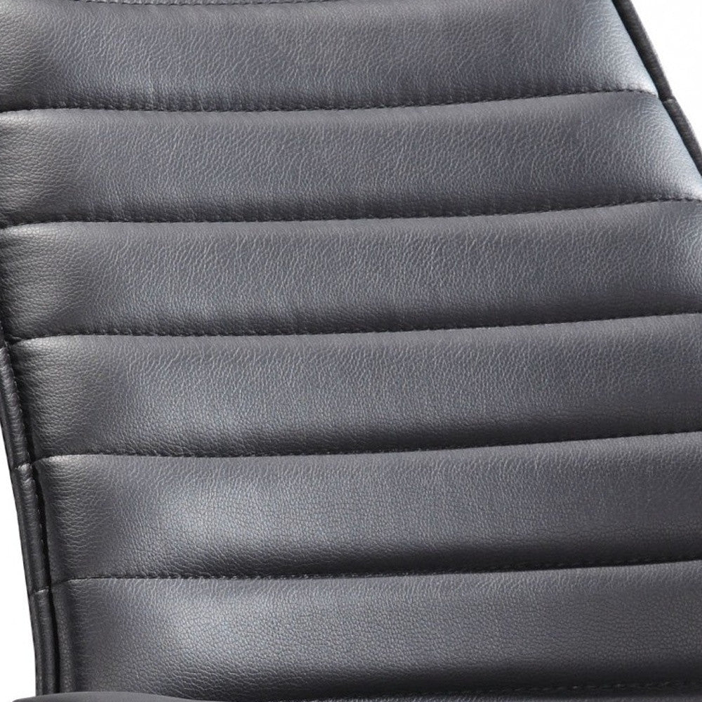 Black Faux Leather Executive Channel Back Rolling Office Chair - Tuesday Morning-Office Chairs