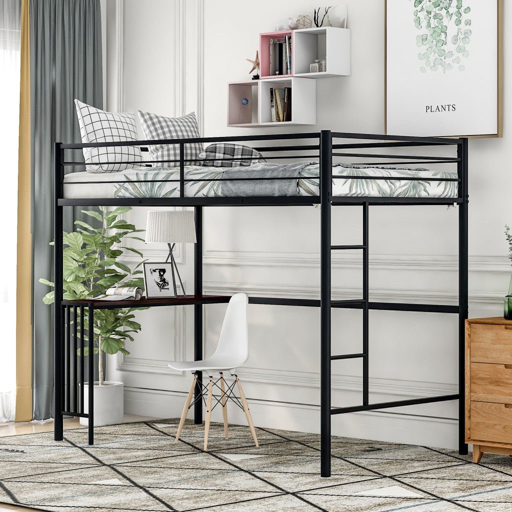 Black-Metal-Twin-Size-Loft-Bed-with-Desk-Beds-&-Bed-Frames