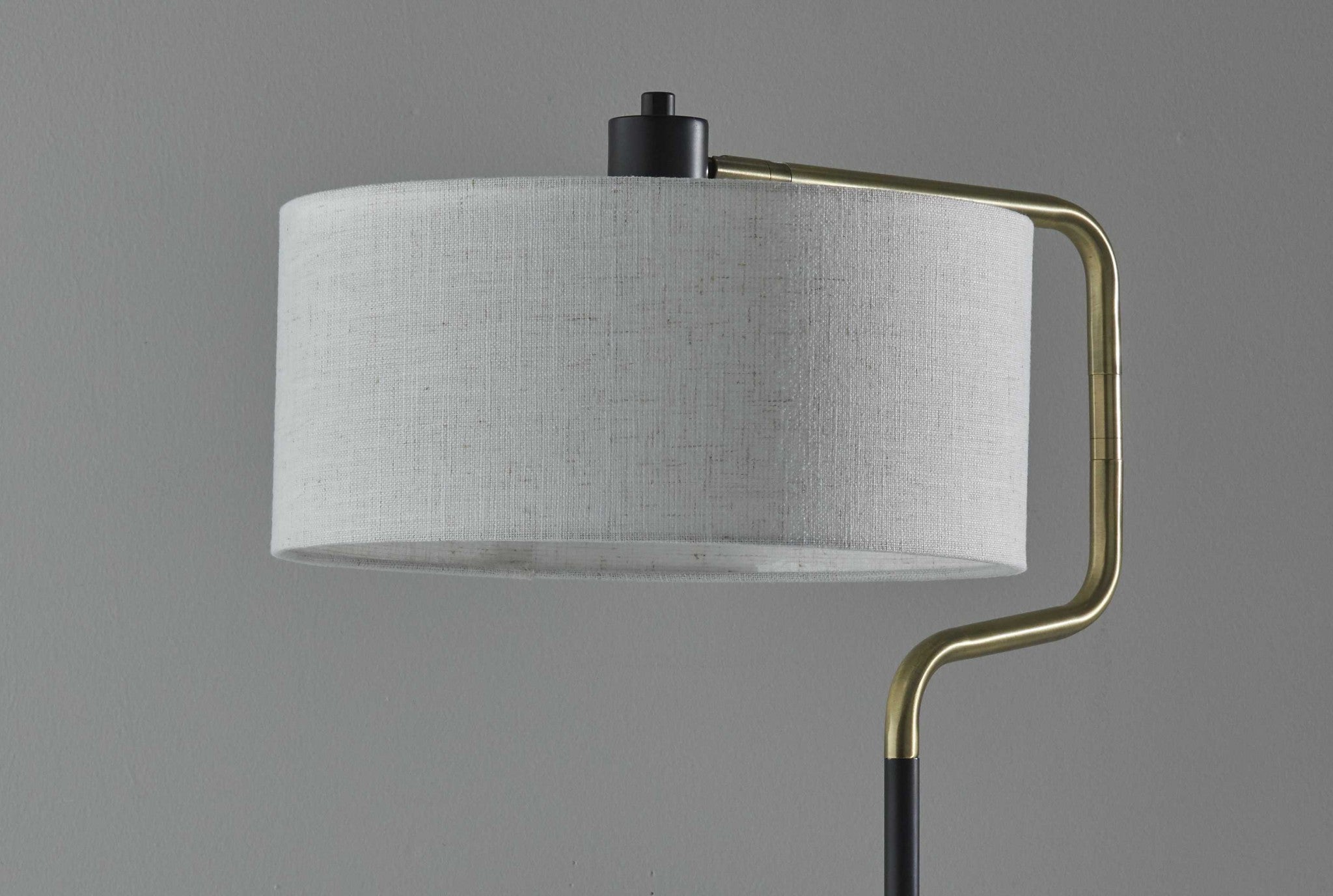 Black Metal With Brass Adjustable Swing Arm And Drum Shade Table Lamp - Tuesday Morning-Table Lamps