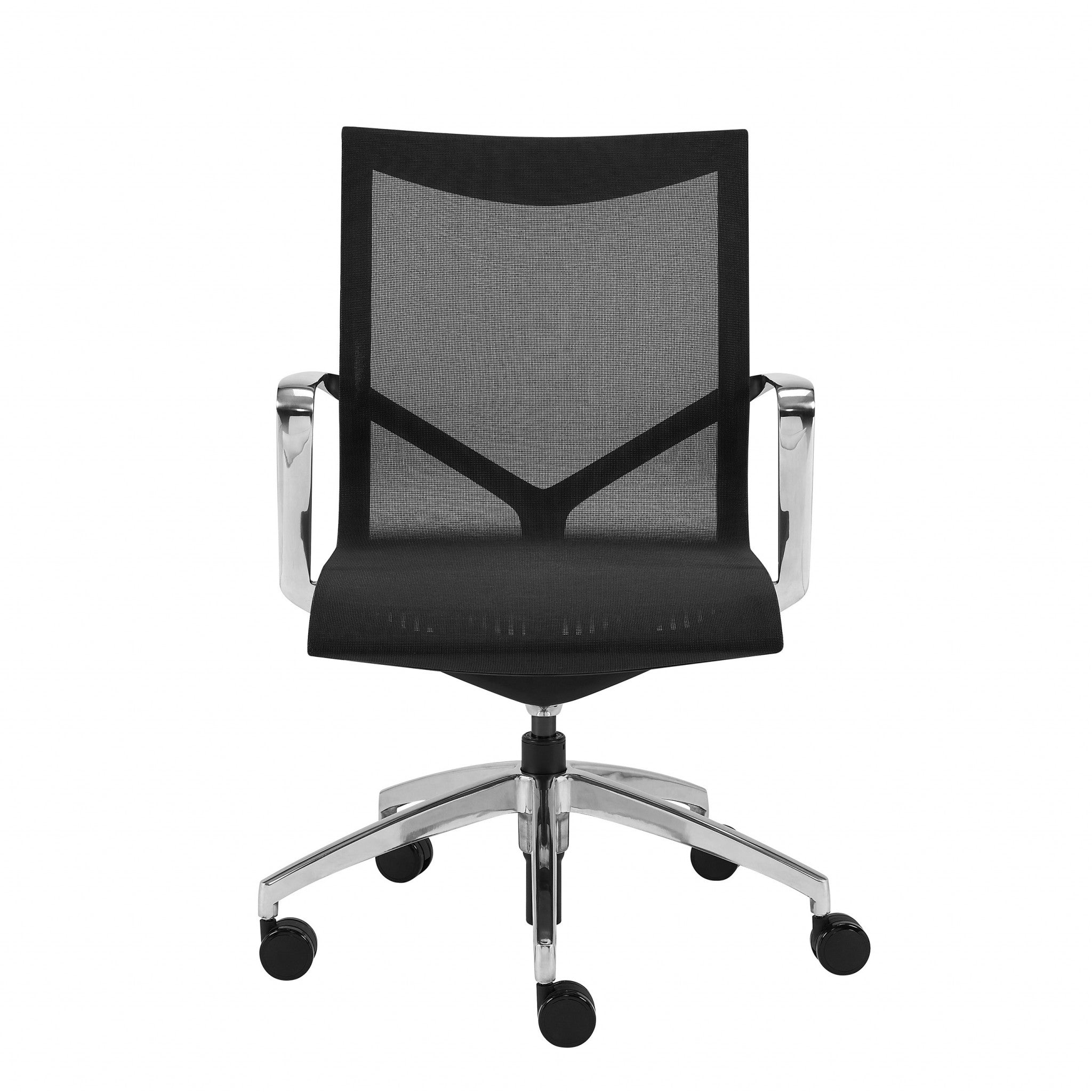 Black-Swivel-Task-Chair-Mesh-Back-Steel-Frame-Office-Chairs
