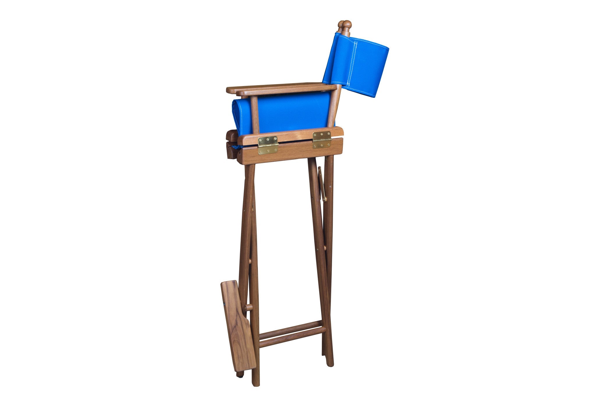 Blue And Brown Solid Wood Director Chair - Tuesday Morning-Outdoor Chairs