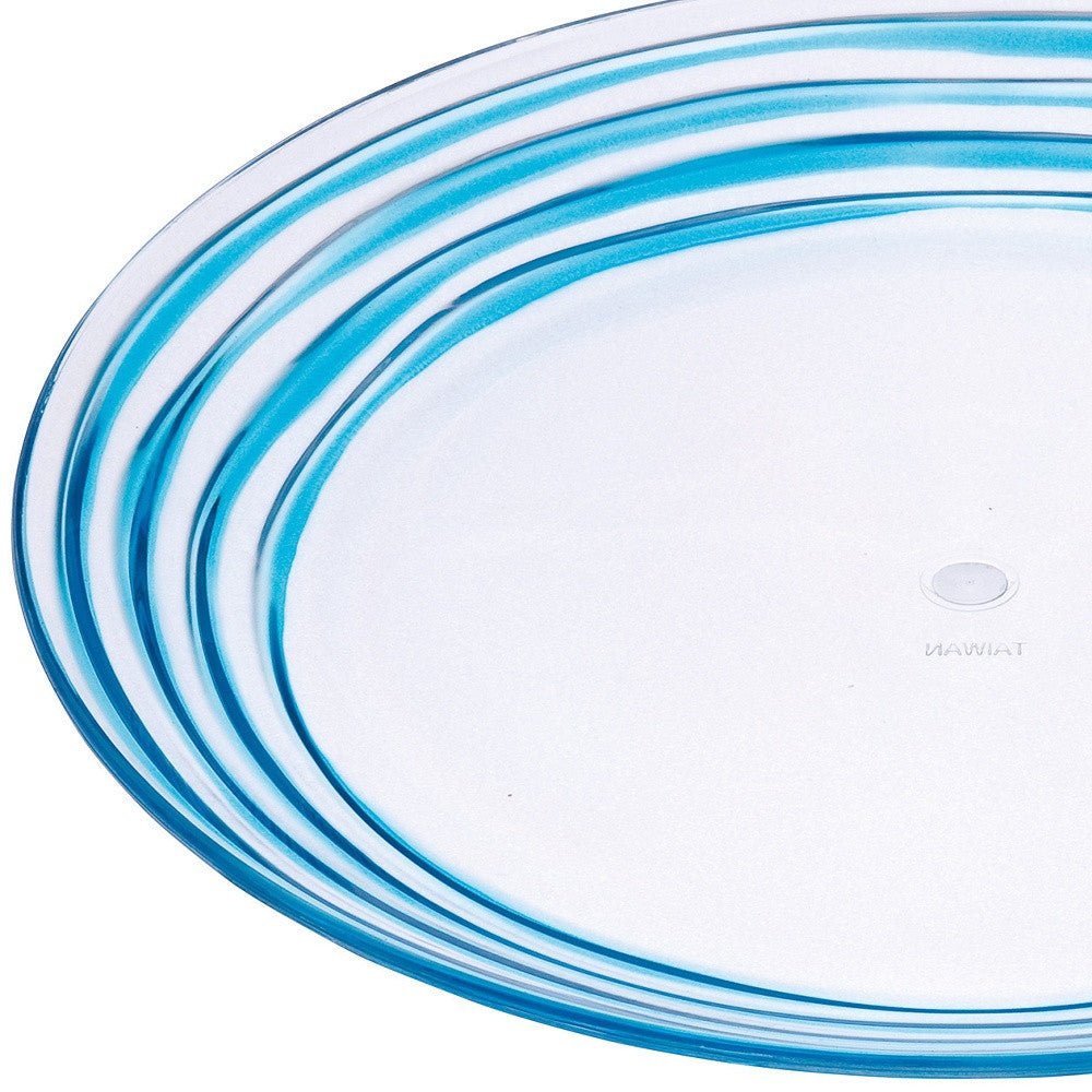 Blue Four Piece Round Swirl Acrylic Service For Four Salad Plate Set - Tuesday Morning-Dinnerware