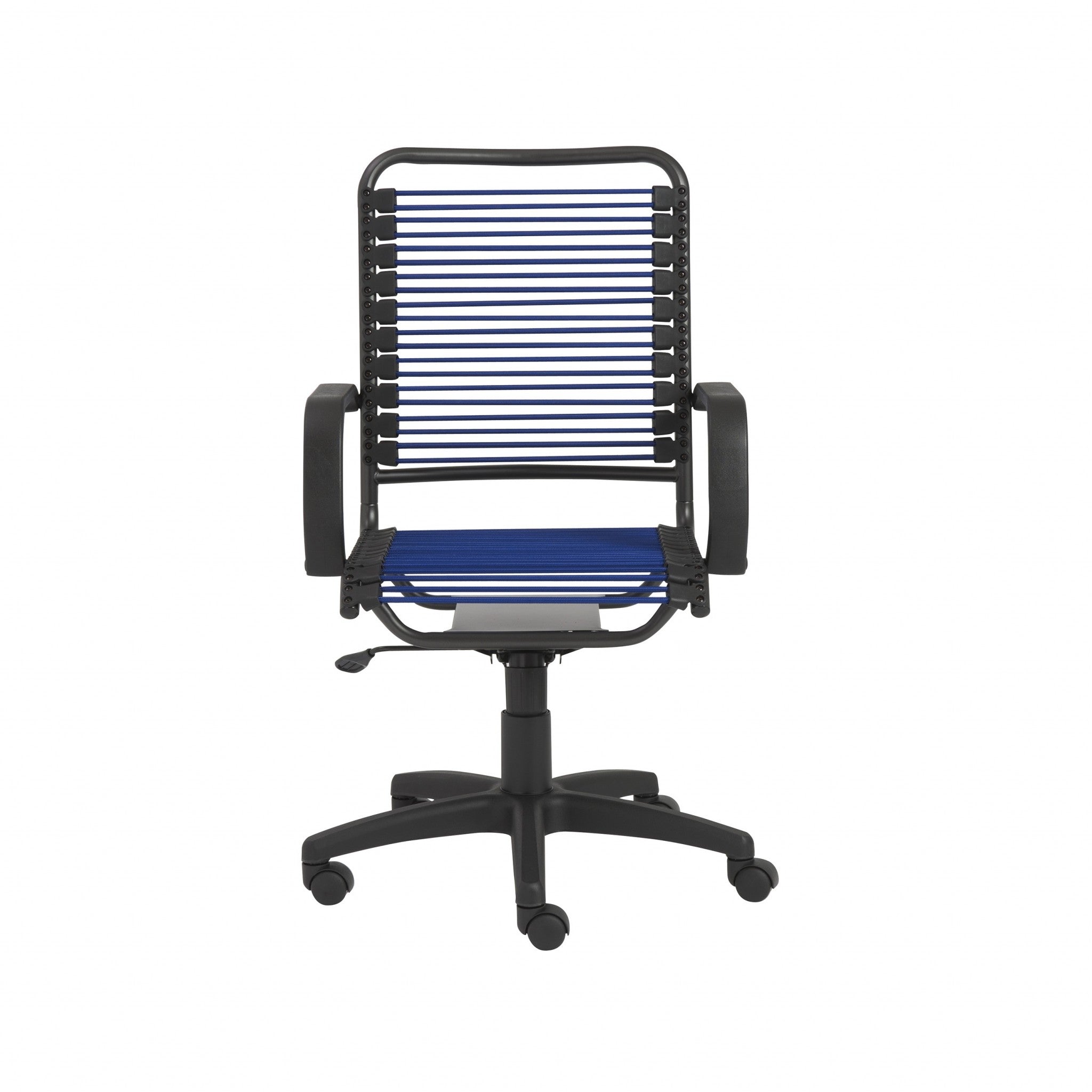 Blue-Swivel-Adjustable-Task-Chair-Bungee-Back-Steel-Frame-Office-Chairs