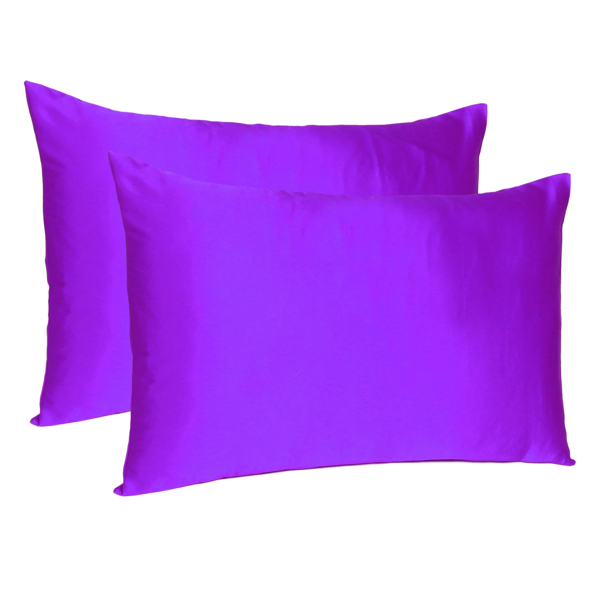 Bright-Purple-Dreamy-Set-Of-2-Silky-Satin-Queen-Pillowcases-Pillowcases