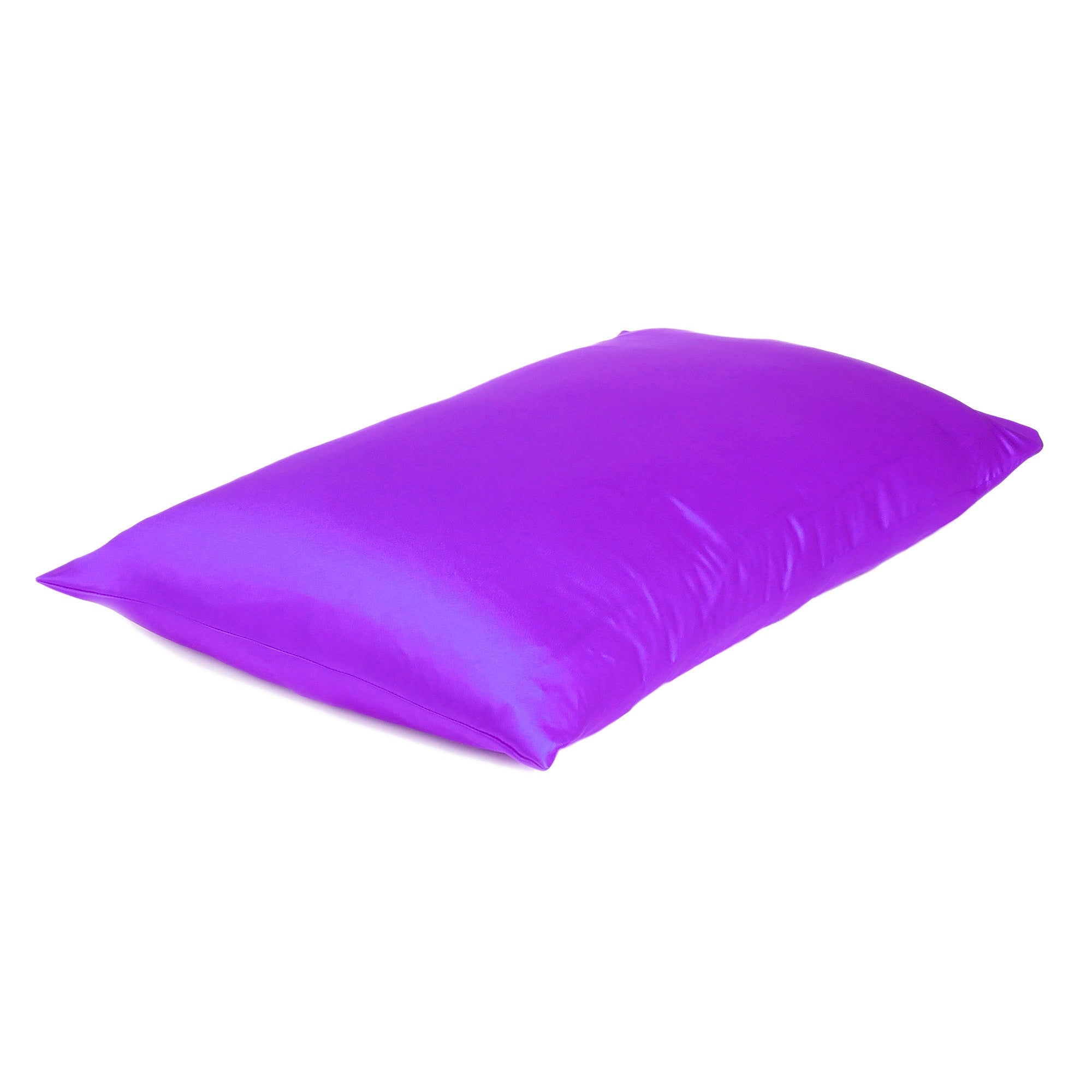 Bright Purple Dreamy Set Of 2 Silky Satin Queen Pillowcases - Tuesday Morning-Bed Sheets