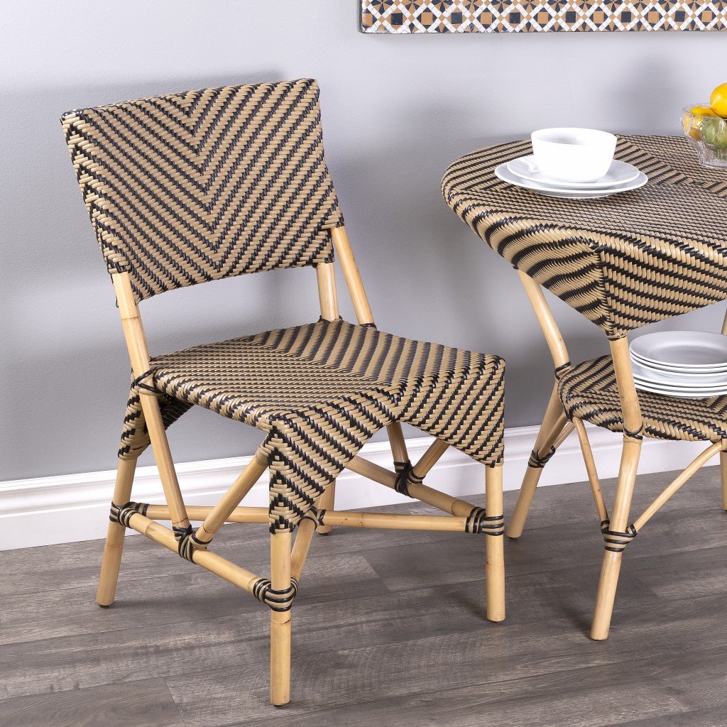 Brown Faux Rattan Dining Chair - Tuesday Morning-Outdoor Chairs