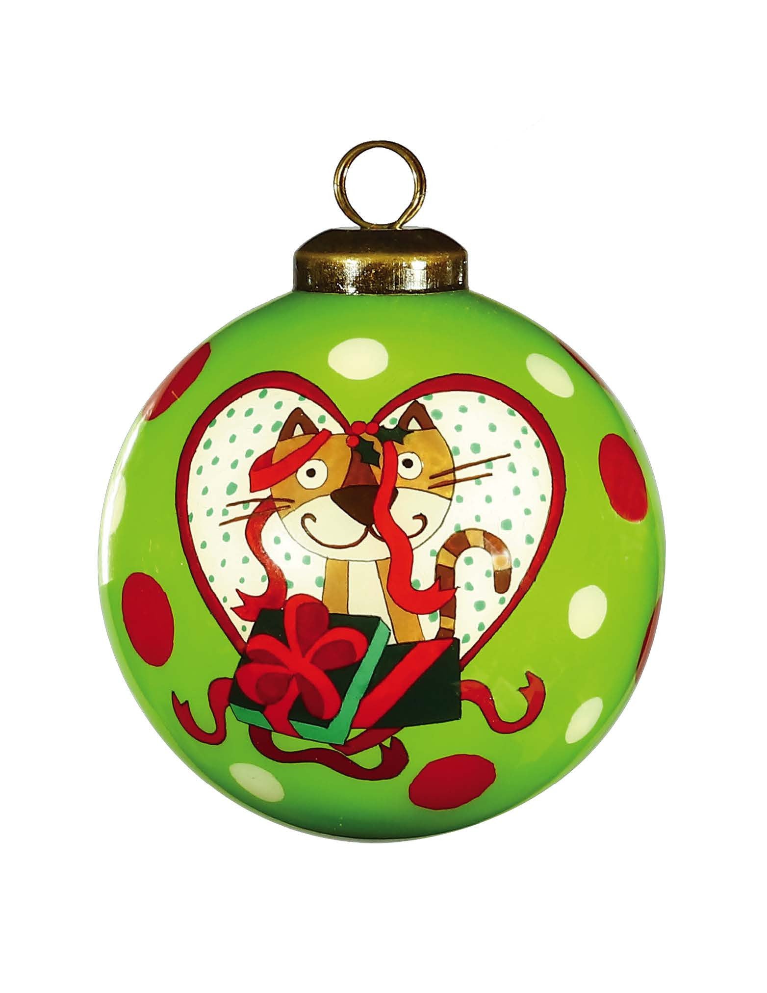 Charming-Cat-in-a-Heart-Hand-Painted-Mouth-Blown-Glass-Ornament-Christmas-Ornaments