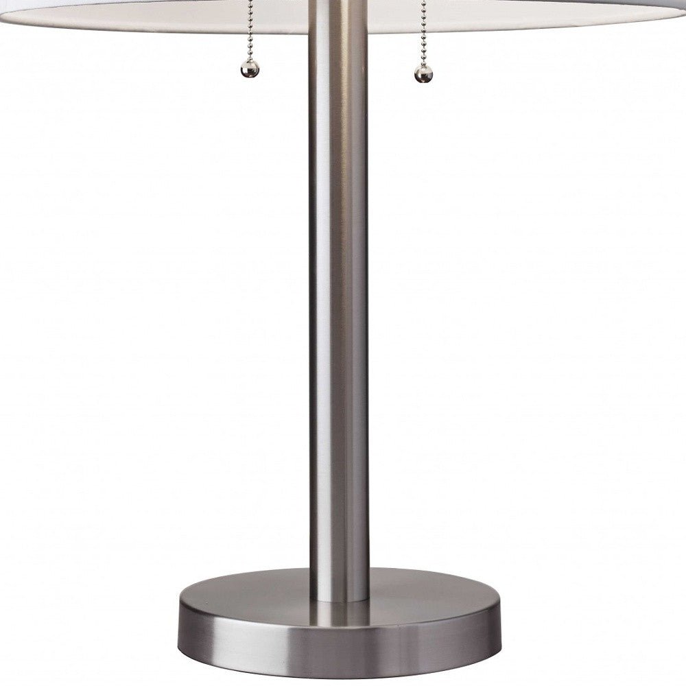 Classic Brushed Steel Metal Table Lamp - Tuesday Morning-Table Lamps