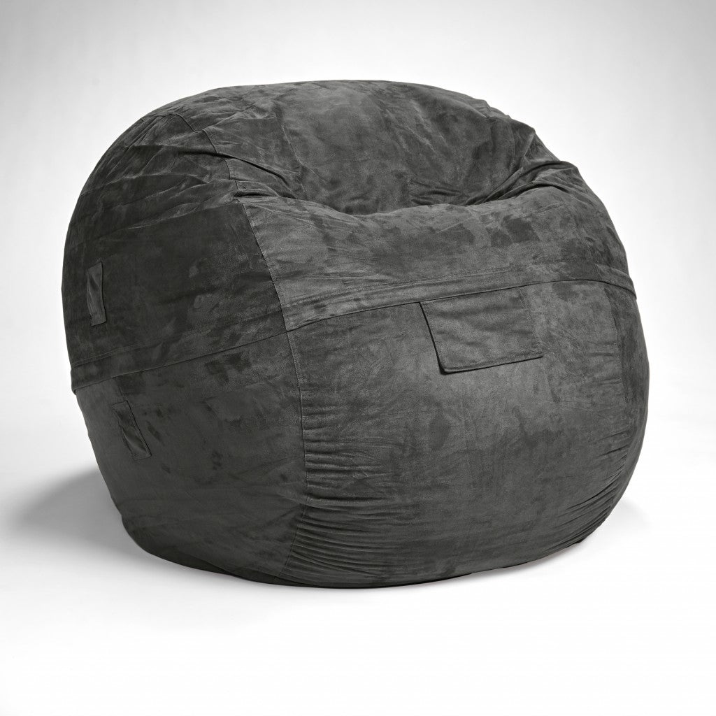 Classic-Cozy-Dark-Gray-Bean-Bag-Chair-Floor-Chairs