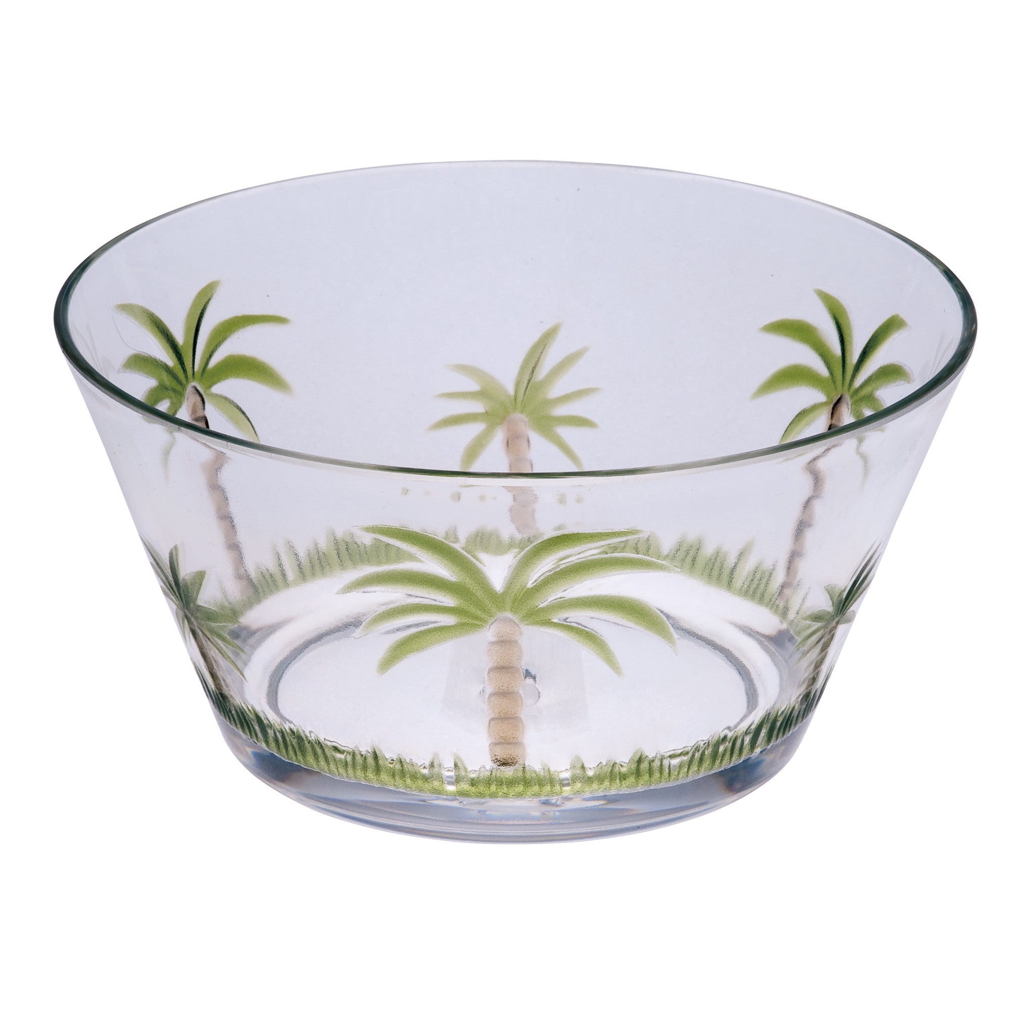 Clear-and-Green-Four-Piece-Palm-Tree-Acrylic-Service-For-Four-Bowl-Set-Dinnerware-Sets