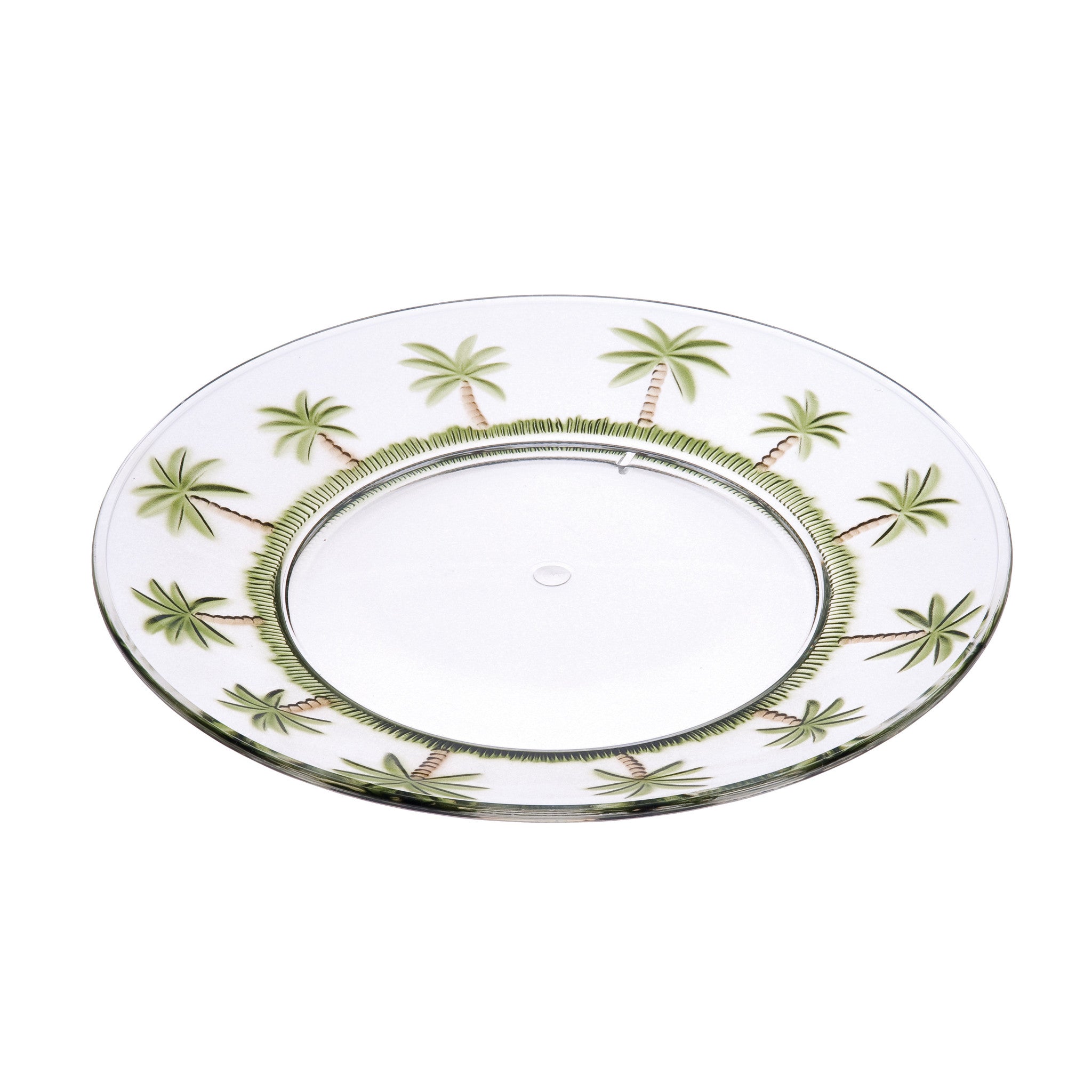 Clear-and-Green-Four-Piece-Palm-Tree-Acrylic-Service-For-Four-Dinner-Plate-Set-Dinnerware