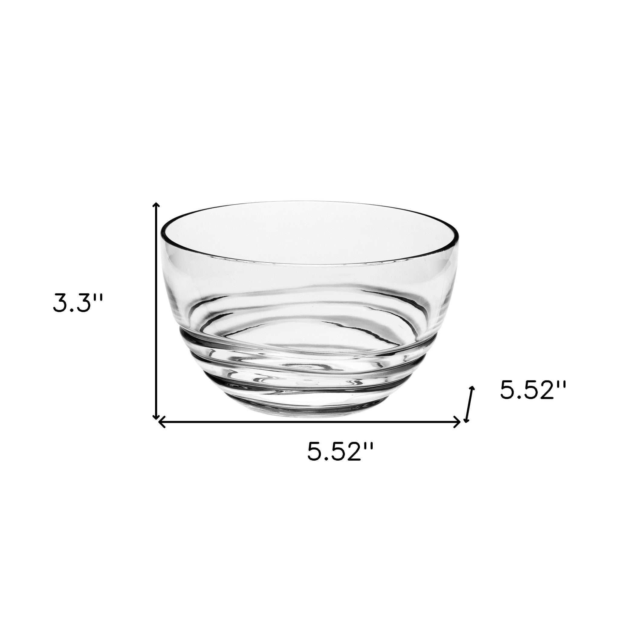 Clear Four Piece Round Swirl Acrylic Service For Four Bowl Set - Tuesday Morning-Dinnerware