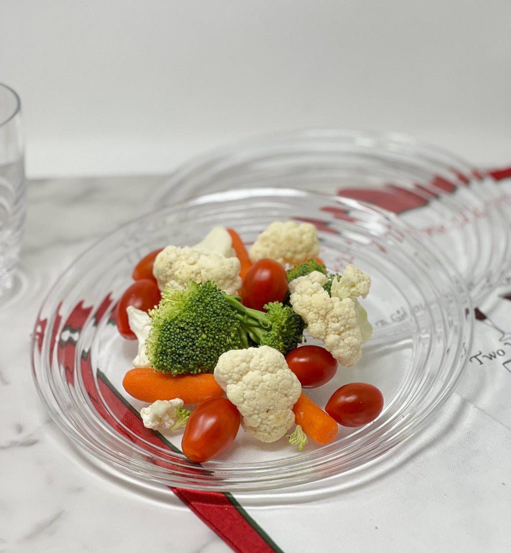 Clear Four Piece Round Swirl Acrylic Service For Four Salad Plate Set - Tuesday Morning-Dinnerware