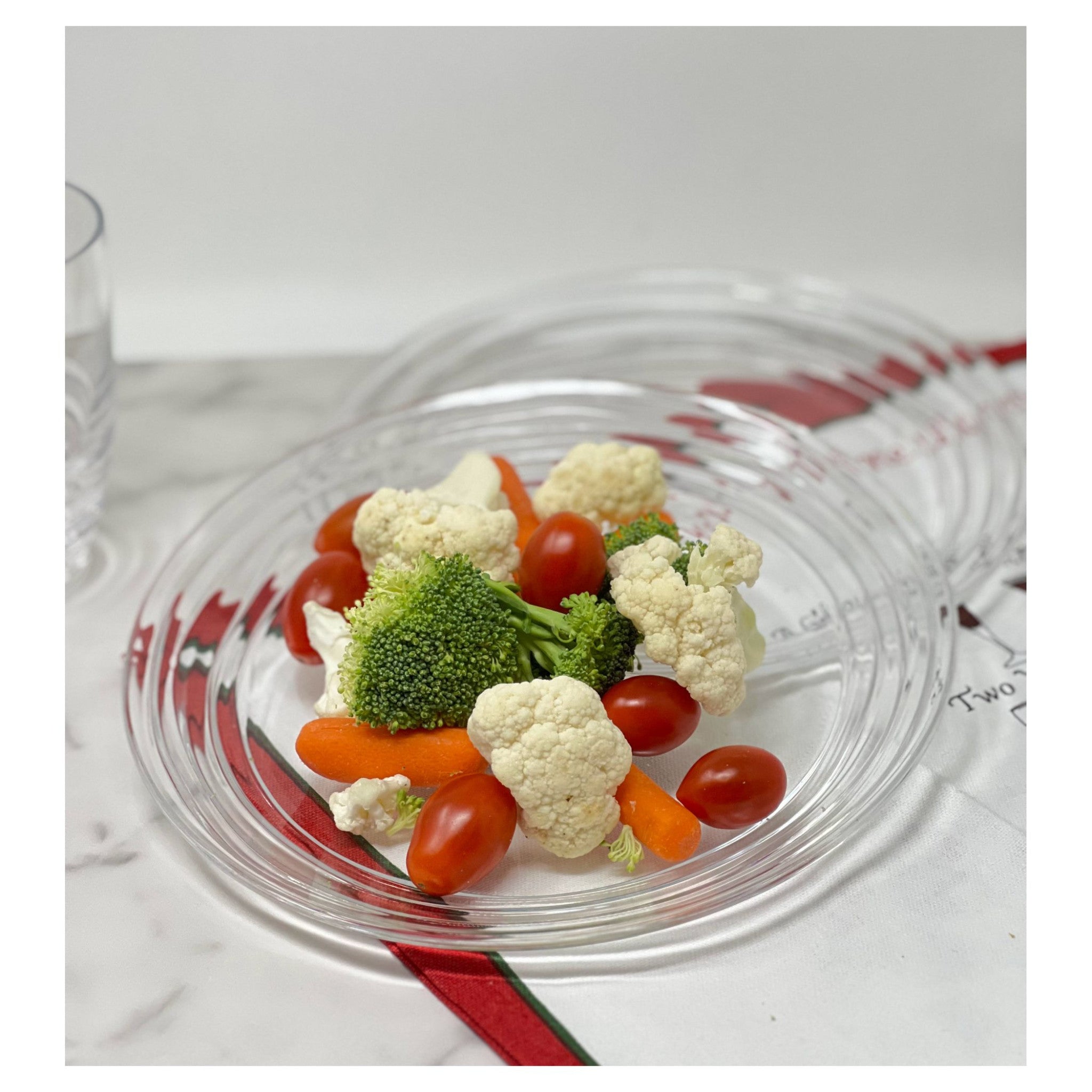 Clear Four Piece Round Swirl Acrylic Service For Four Salad Plate Set - Tuesday Morning-Dinnerware