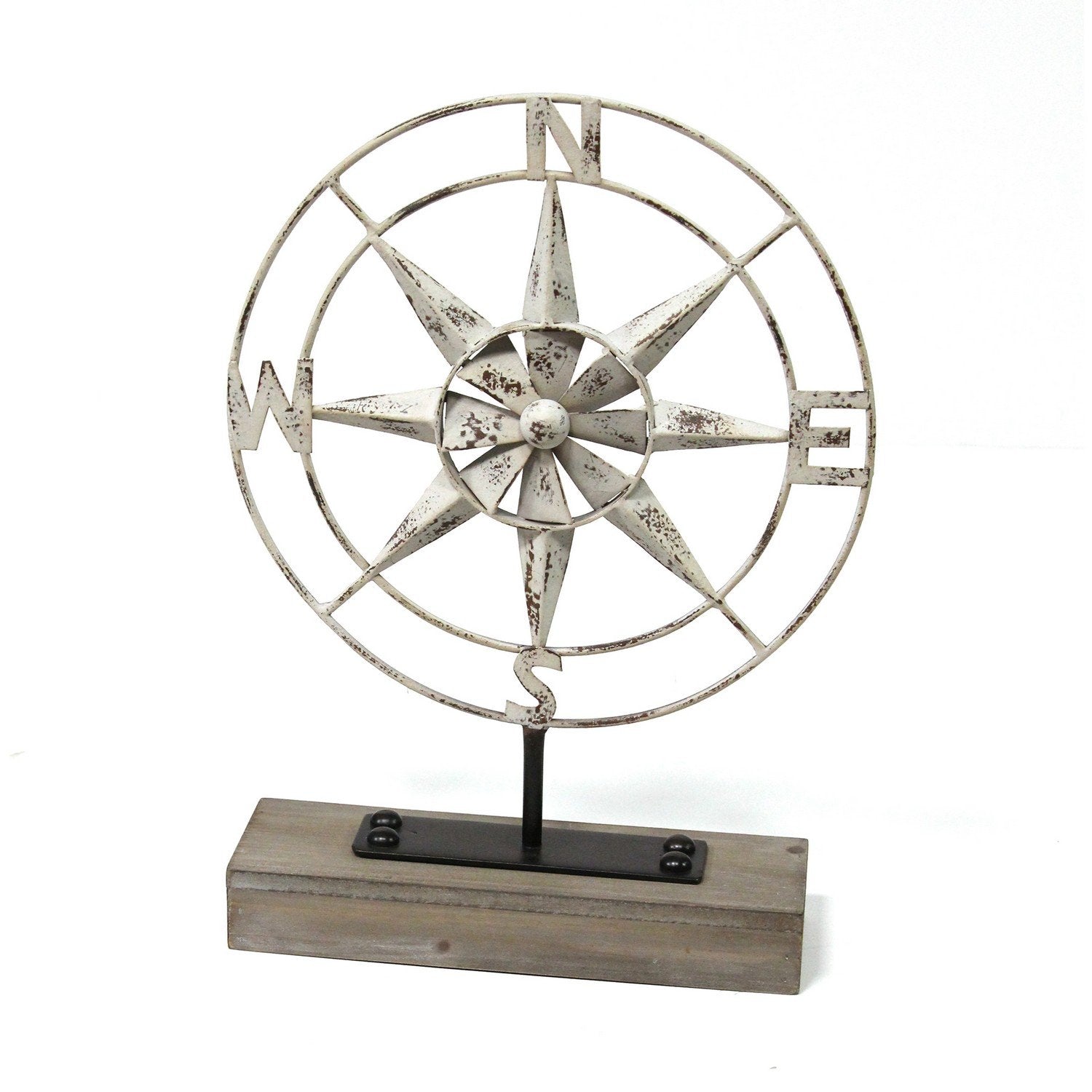 Compass Of The Sea Metal And Wood Table Top Decor - Tuesday Morning-Sculptures