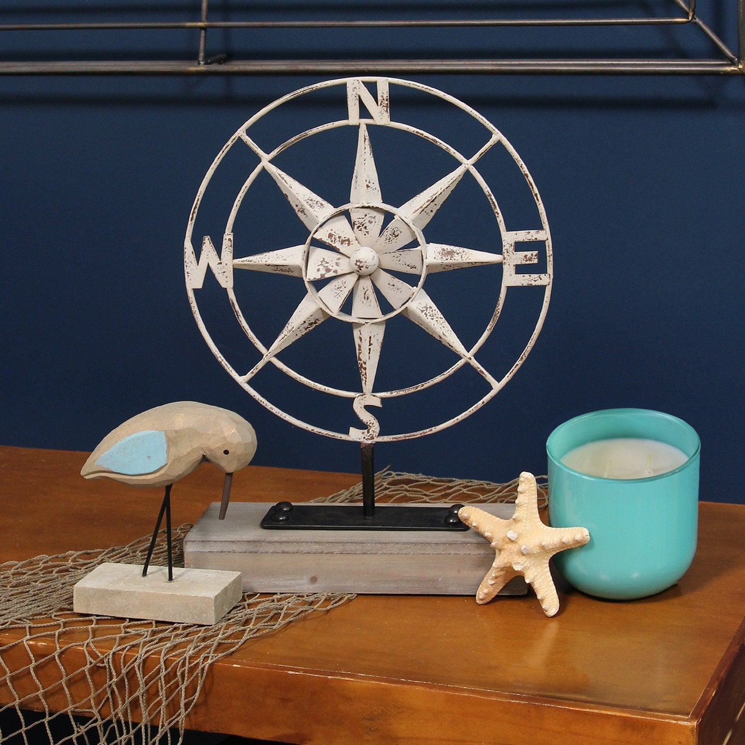 Compass Of The Sea Metal And Wood Table Top Decor - Tuesday Morning-Sculptures
